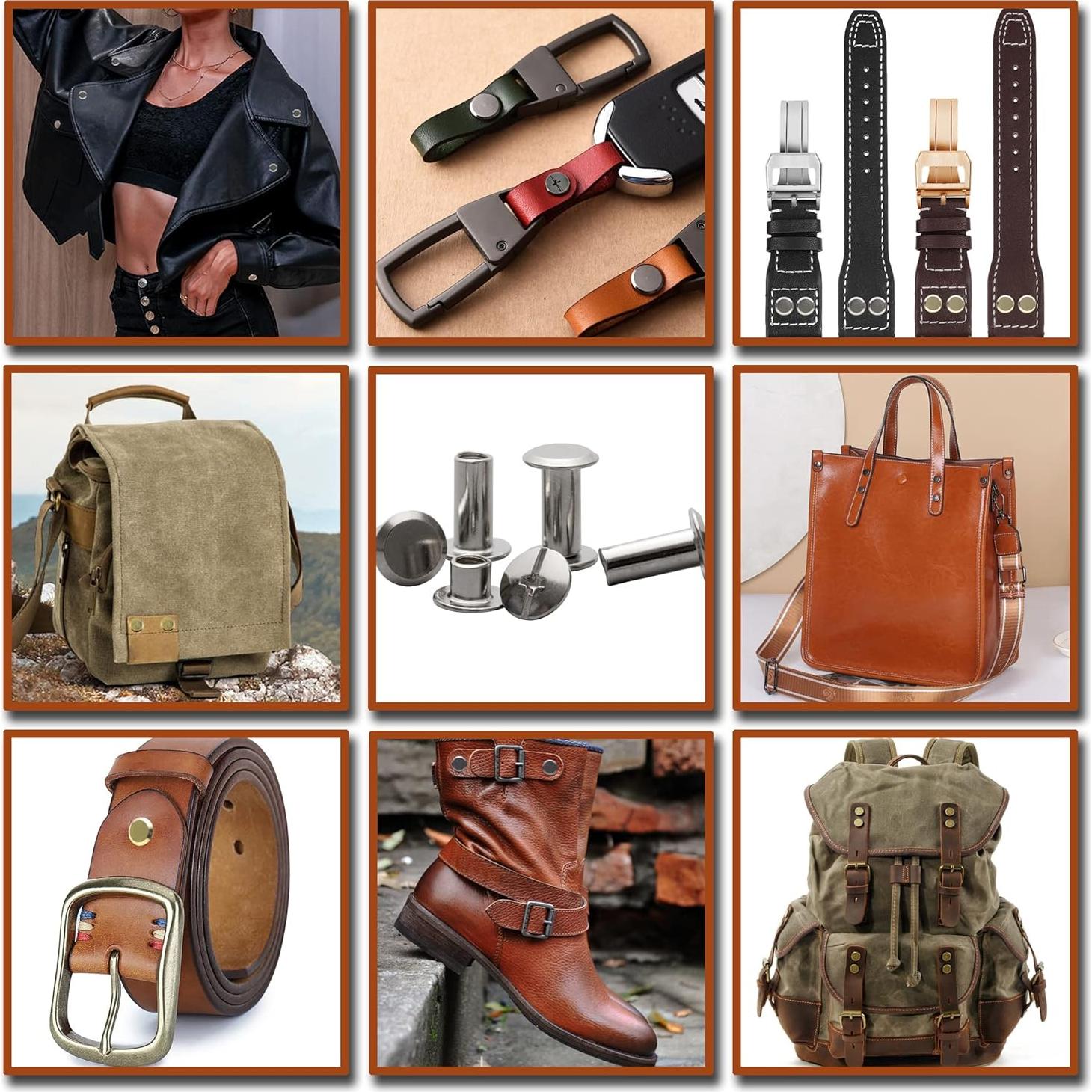 110 Sets Tornillos Chicago Yoranyo para Artesanías de Cuero