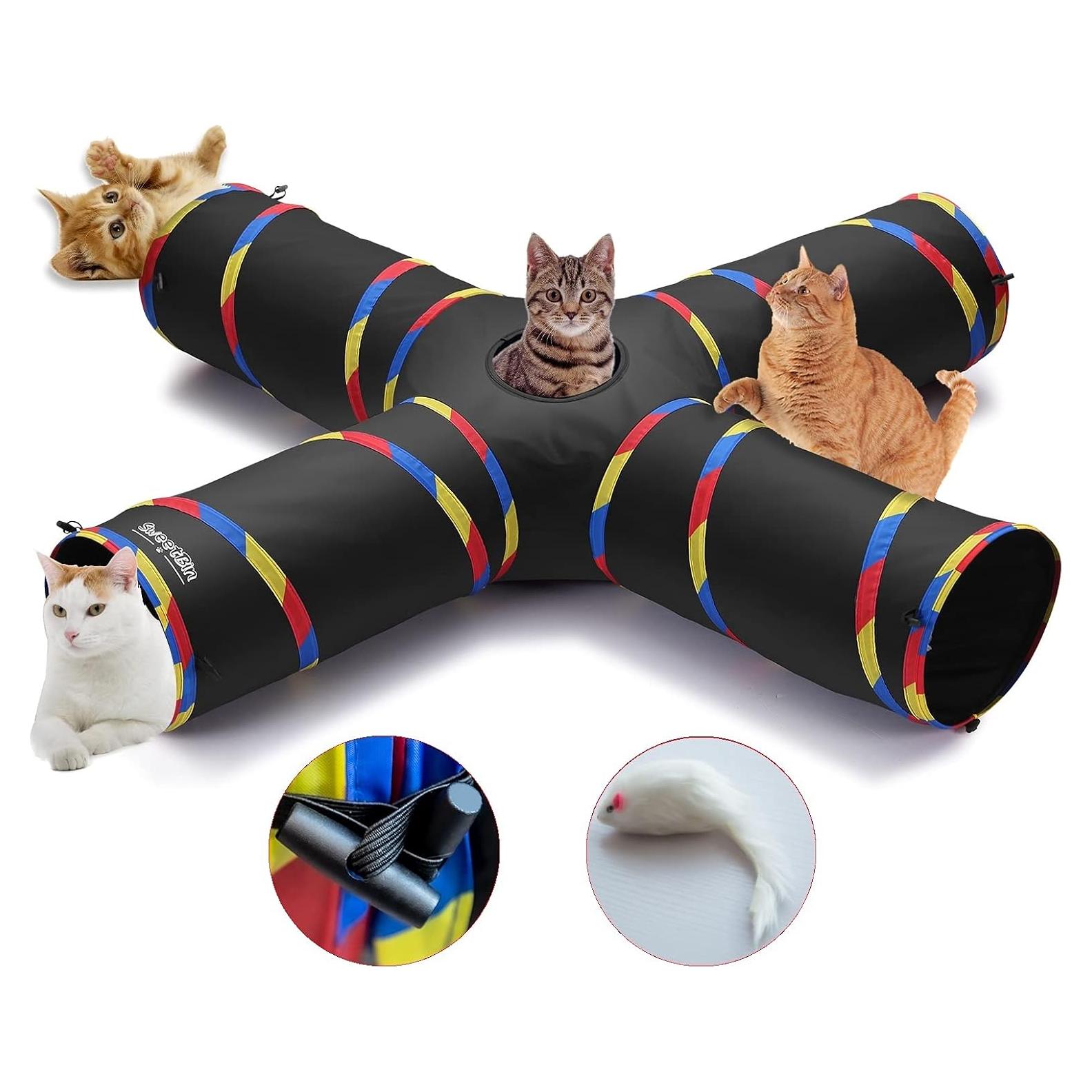 Túnel para Gatos SweetBin 4 Vías 119.4 cm Interactivo