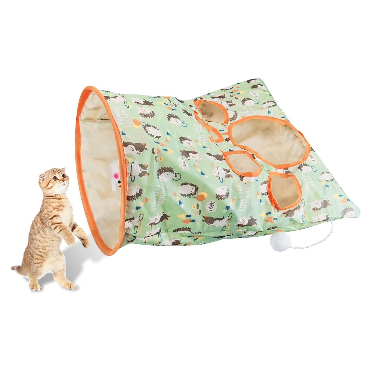 Túnel para gatos Andiker Erizo 43x28x33cm con juguetes