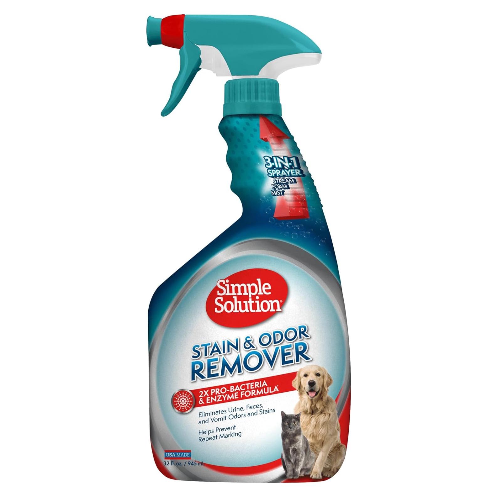 Eliminador de Manchas y Olores Simple Solution 0.95L para Mascotas
