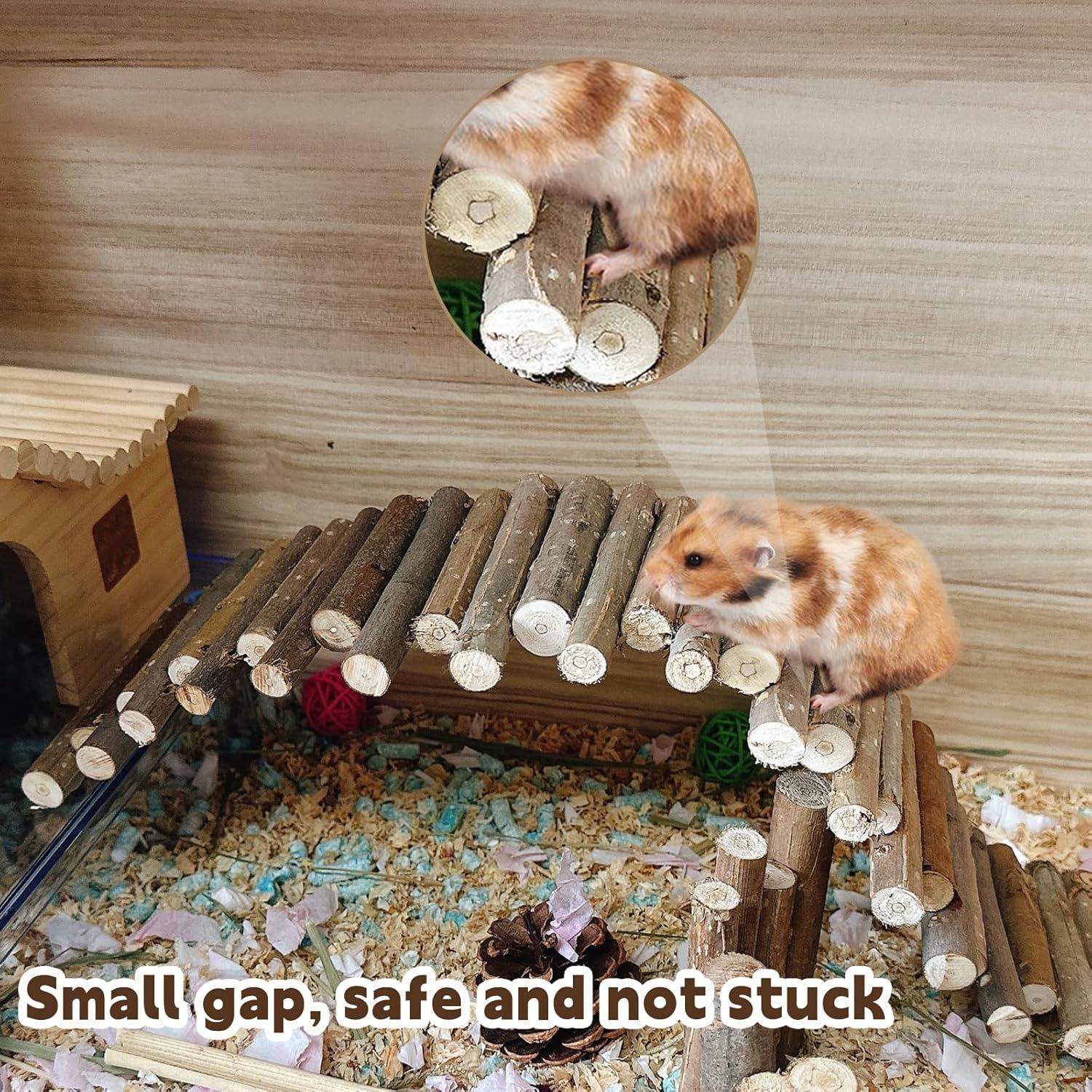 Puente de Madera para Hámster Hamiledyi 50x10cm y 25x10cm