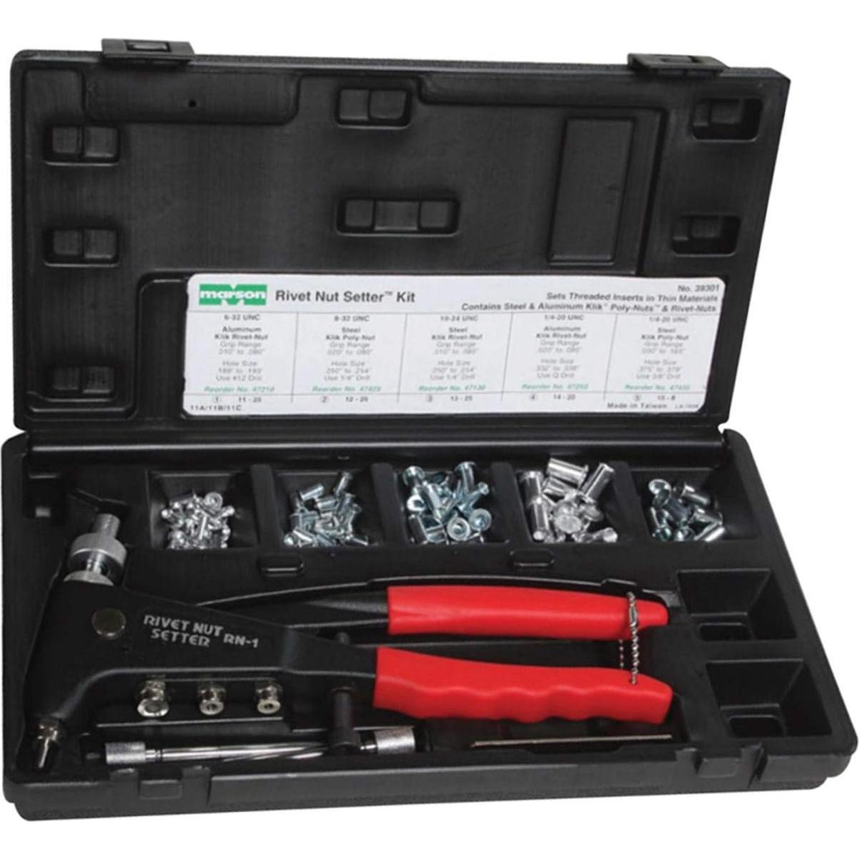 Kit de Remaches y Tuercas de Rosca Marson 39303 Métrico 75 Piezas