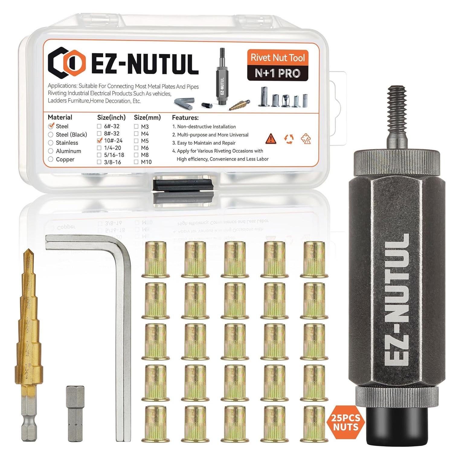 Juego de Herramientas para Tuercas Remachadas O-RVN-01 25 Pcs