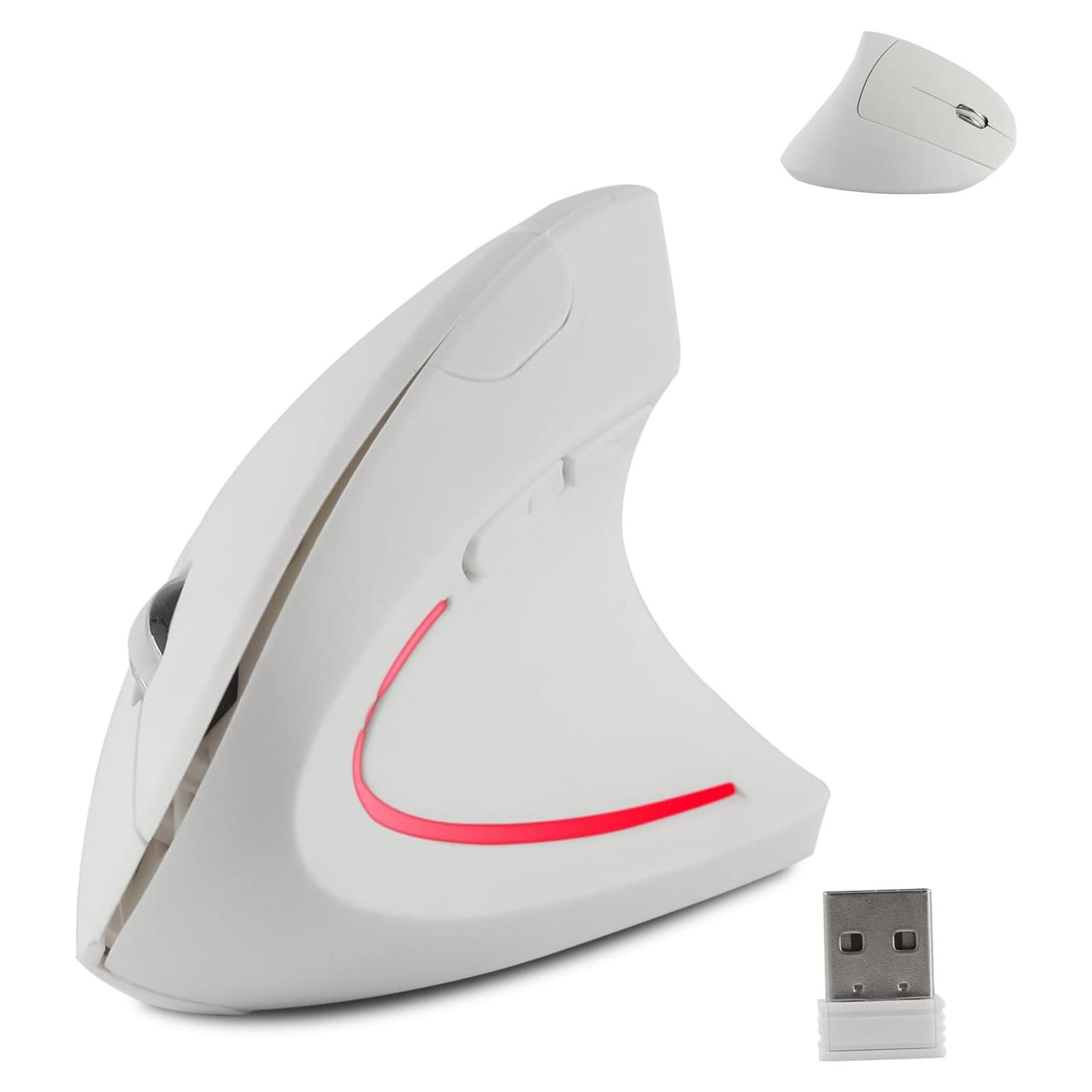 Ratón Inalámbrico Ergonómico Vertical SHARE SUNSHINE Blanco 800/1200/1600 DPI