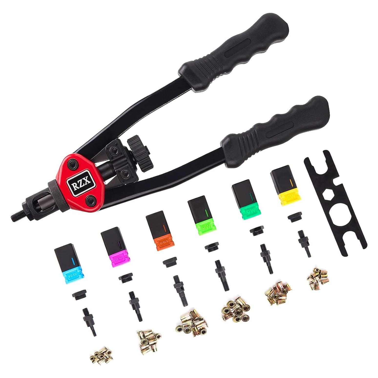 Kit de Remachadora Manual RZX 33 cm con 60 Rivnuts M5 M6 M8