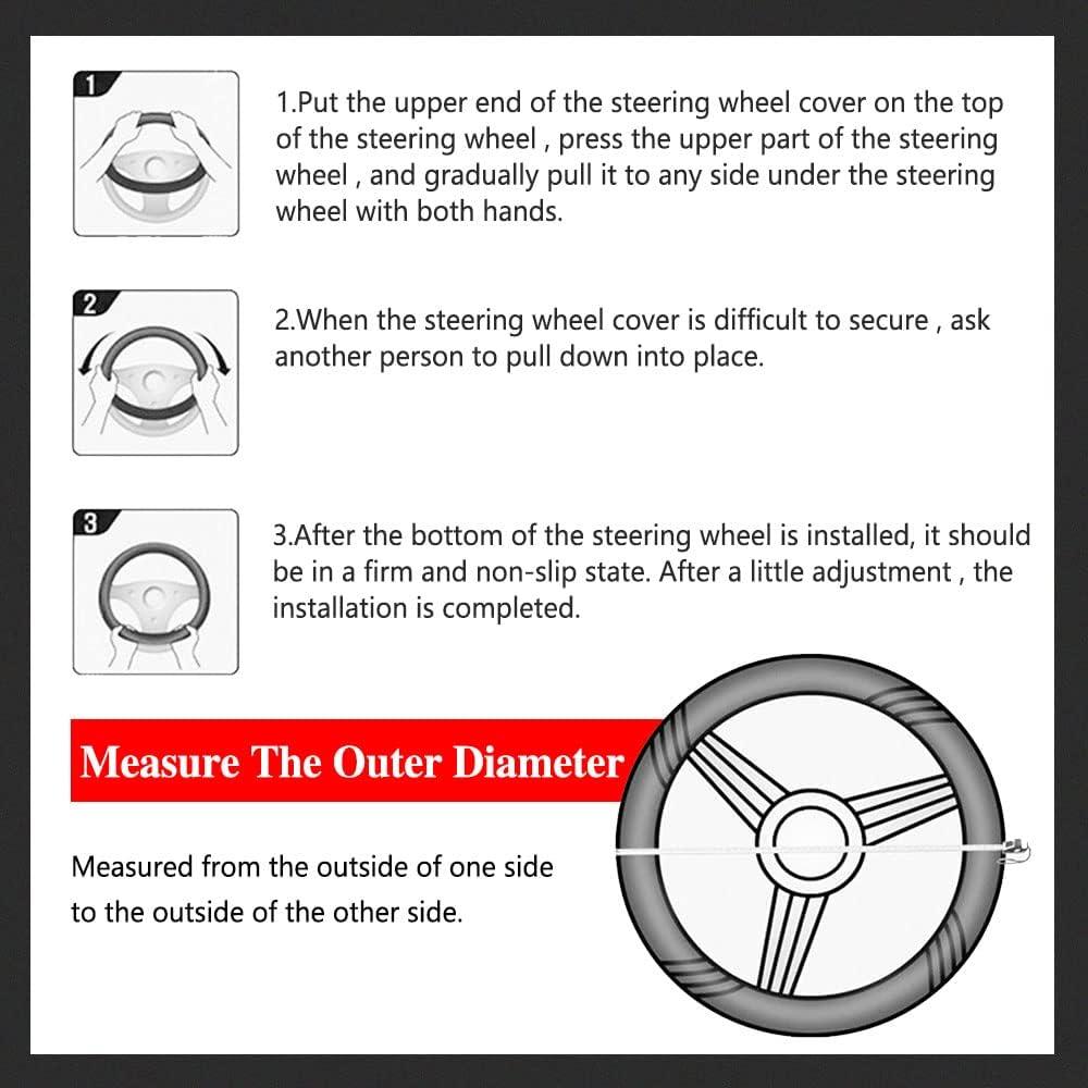 Funda de Volante de Coche Deemars 38 cm Antideslizante Azul