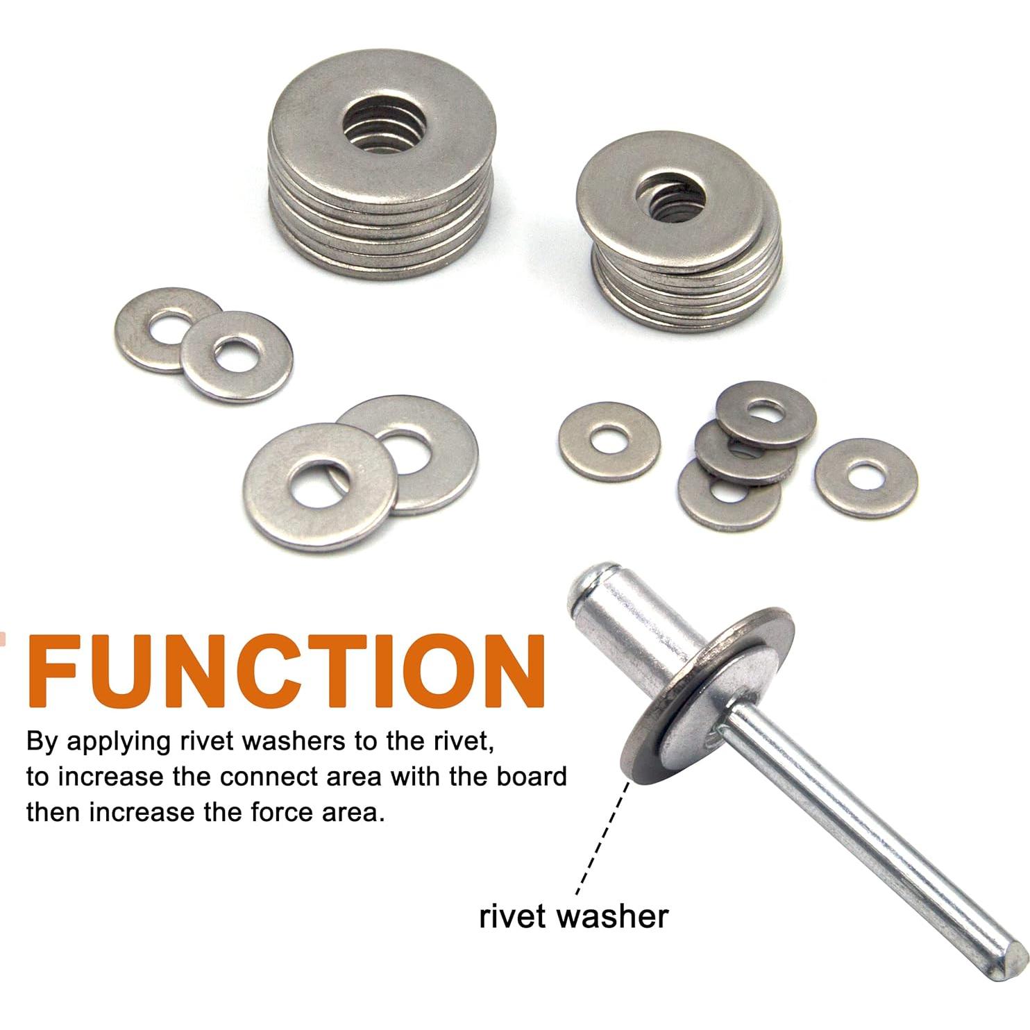 Kit de Arandelas de Remache de Respaldo 325 Piezas Acero Inoxidable