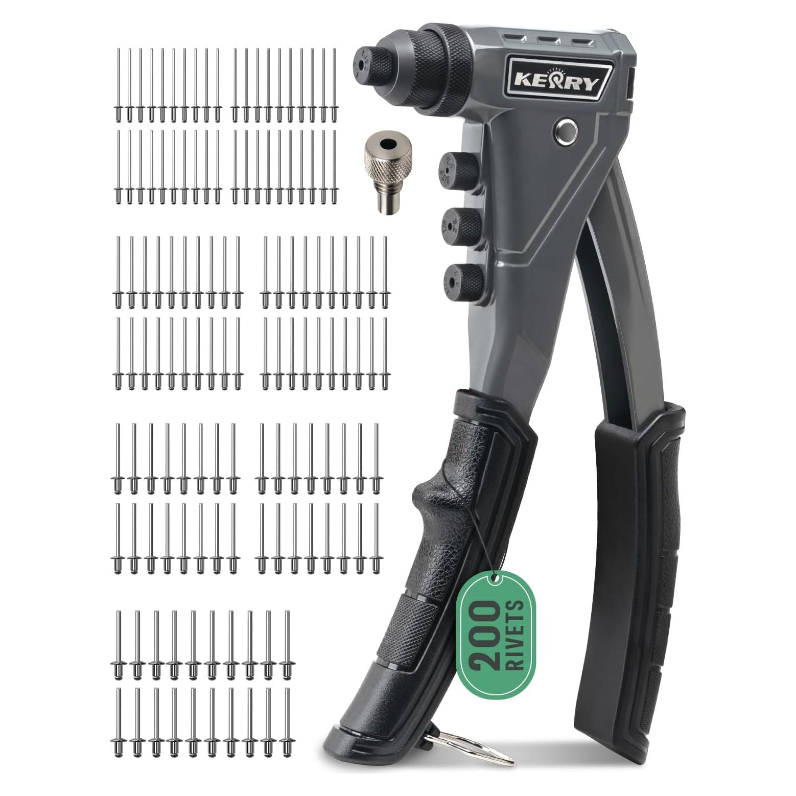 Pistola de Remaches Kerry R-9, Manual, 200 Remaches, 4 Cabezas