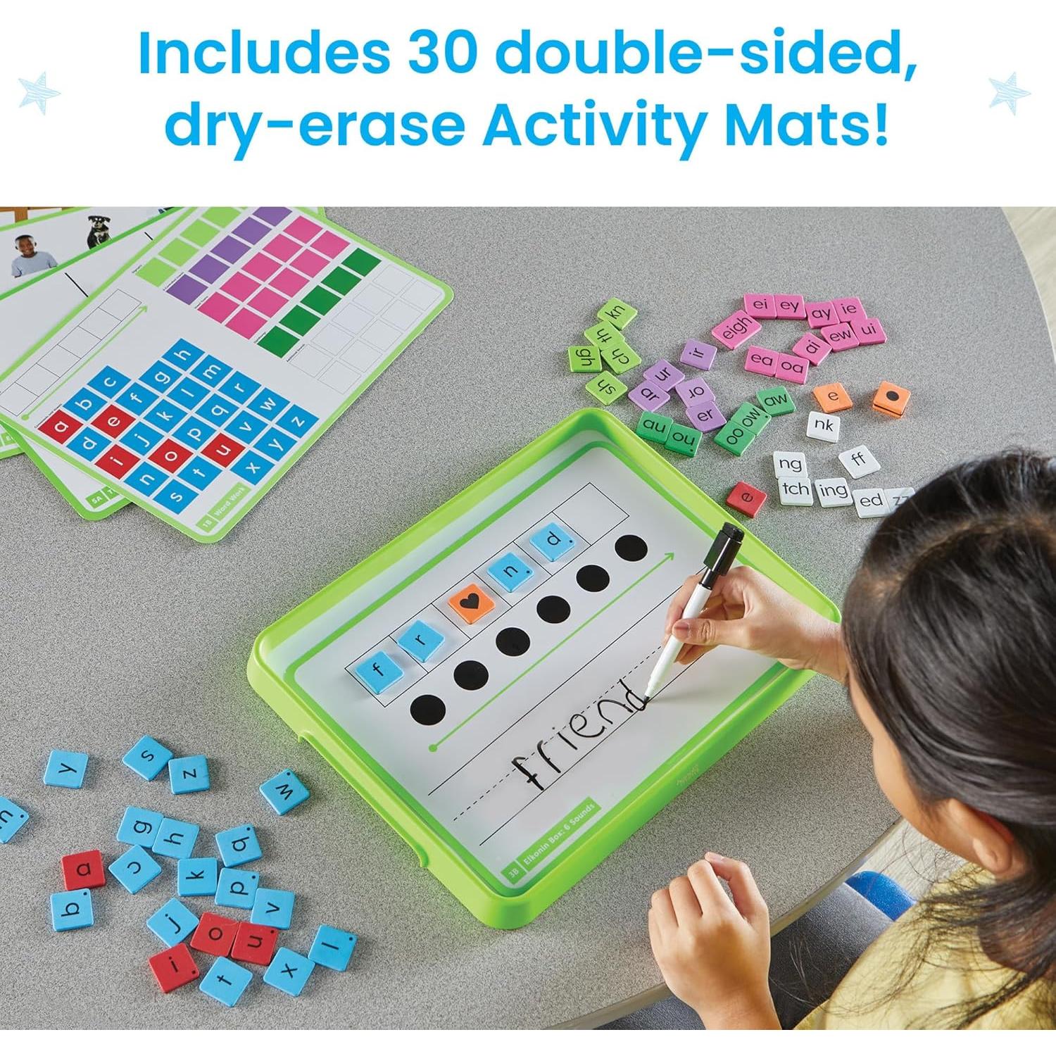 hand2mind Advancing Phonics Word Work Small Group Set, Magnetic Letter Tiles, Magnetic Letter Trays, Kindergarten Phonics Manipulatives, Phonemic Awareness, Science of Reading Classroom Materials