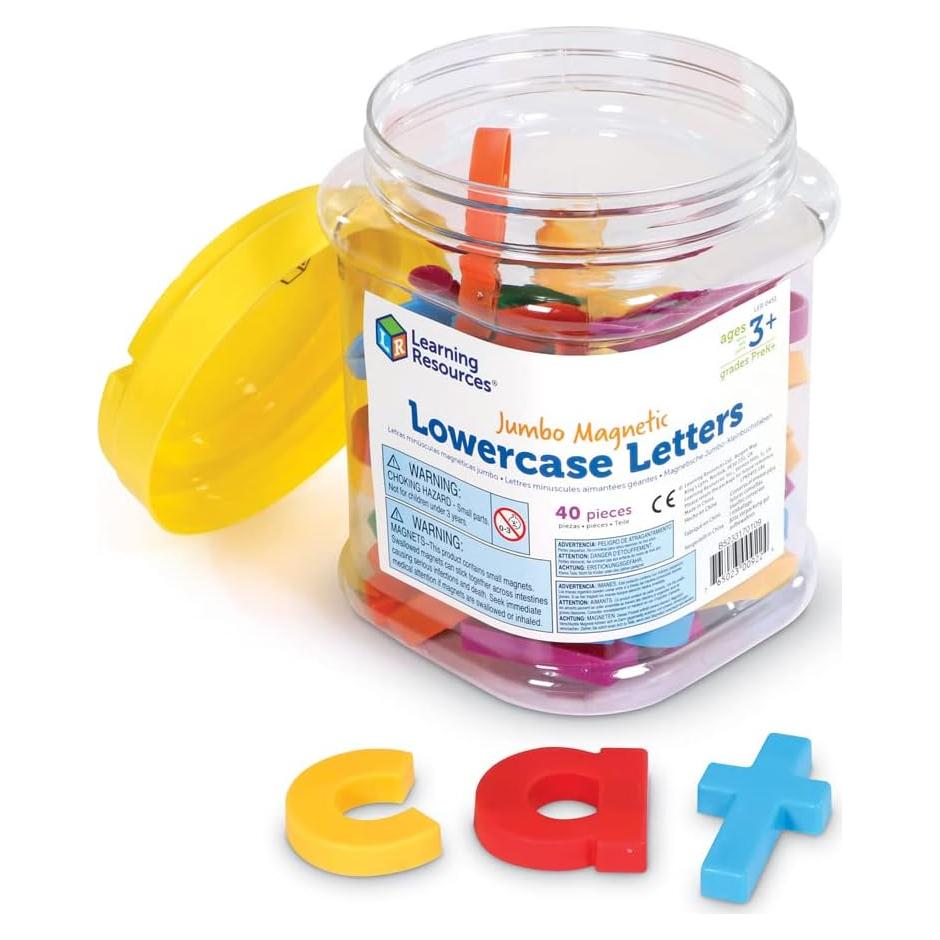 Letras Mínusculas Magnéticas Jumbo Recursos de Aprendizaje 40 Piezas