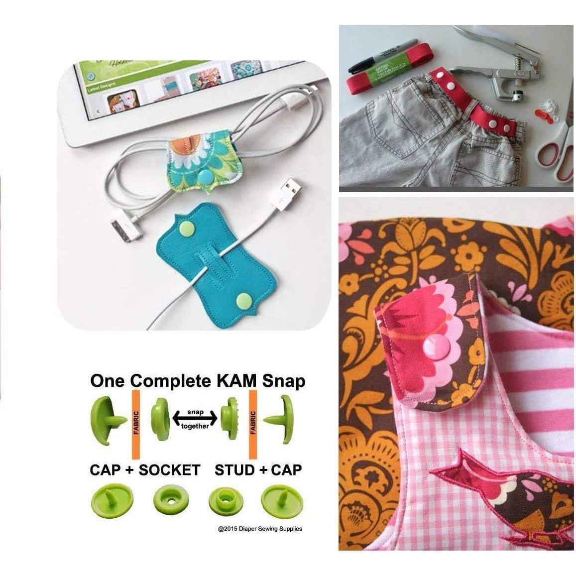 Kit de Botones de Presión KAM 384 Juegos 24 Colores T5