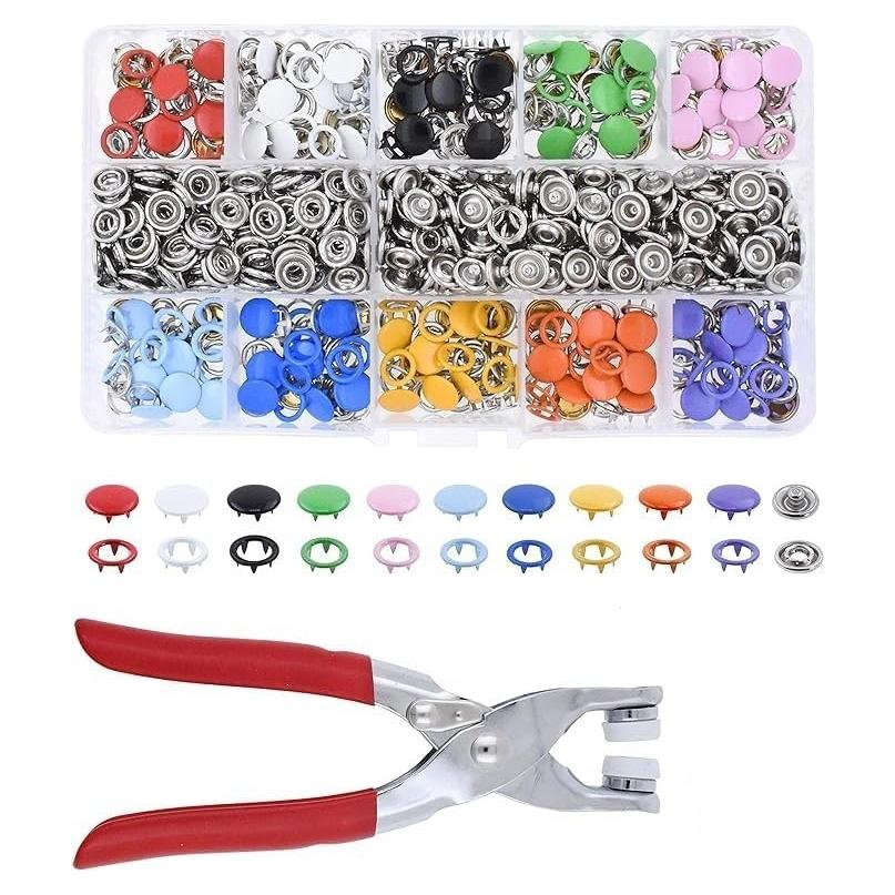 Kit de Herramientas para Botones a Presión FUPUAII 10 Colores 9.5mm