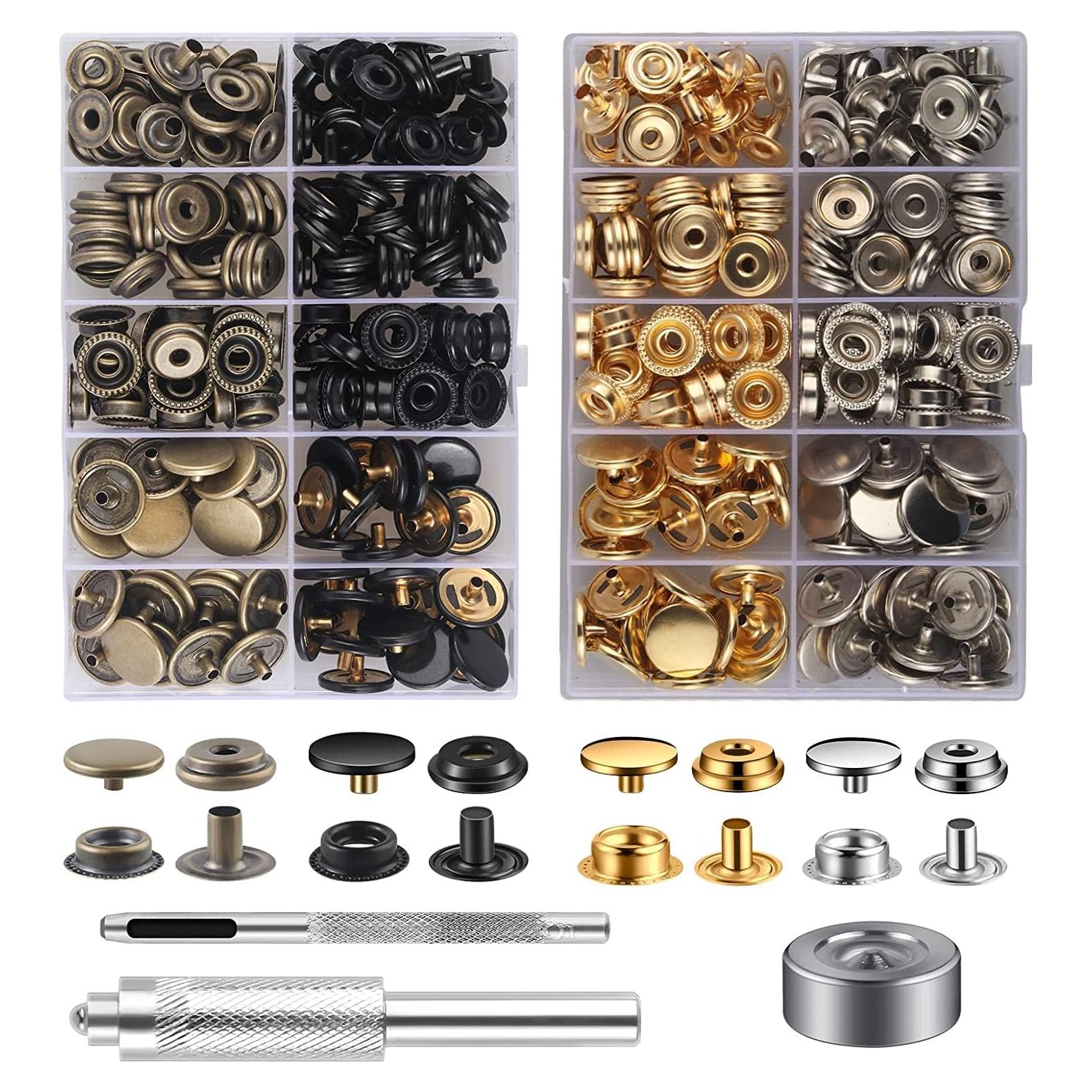 Kit de 400 Piezas Botones a Presión Moocci 15mm 4 Colores