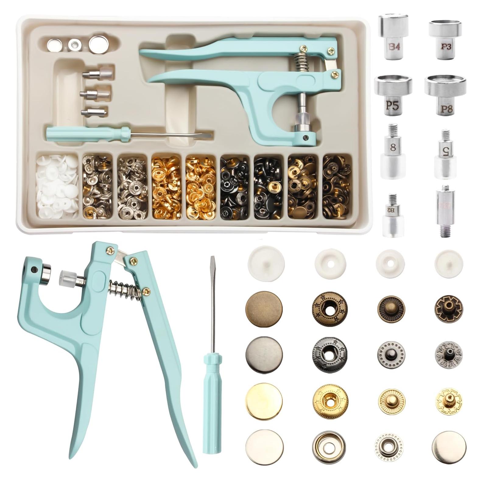 Kit de Botones a Presión YUSBUTON 140PCS Metal y Plástico