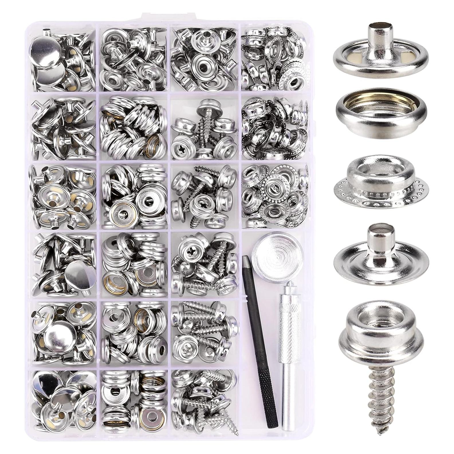 Kit de Botones de Lona 323 Piezas Meifuly Acero Inoxidable