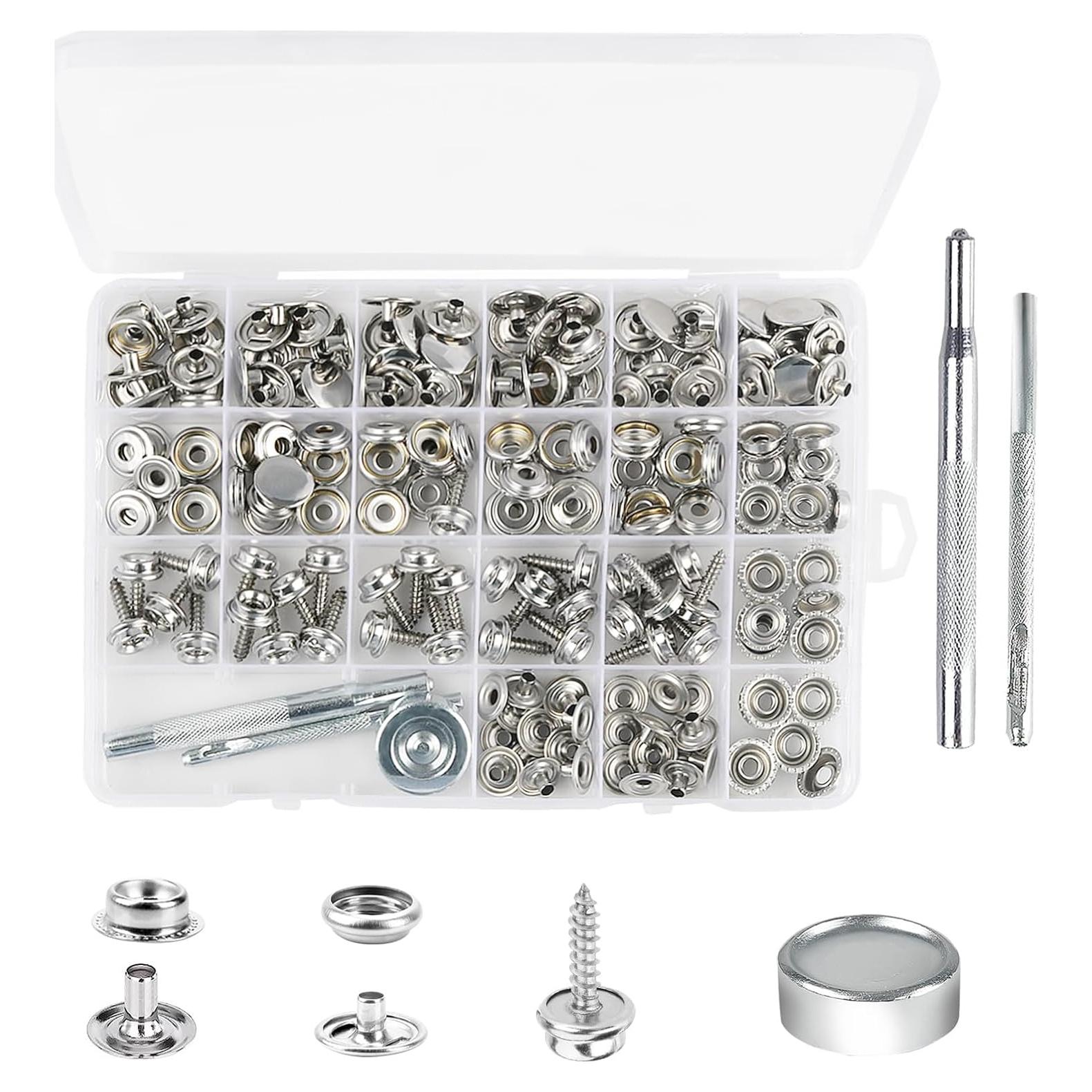 Kit de Botones a Presión NVAAV 213PCS Acero Inoxidable