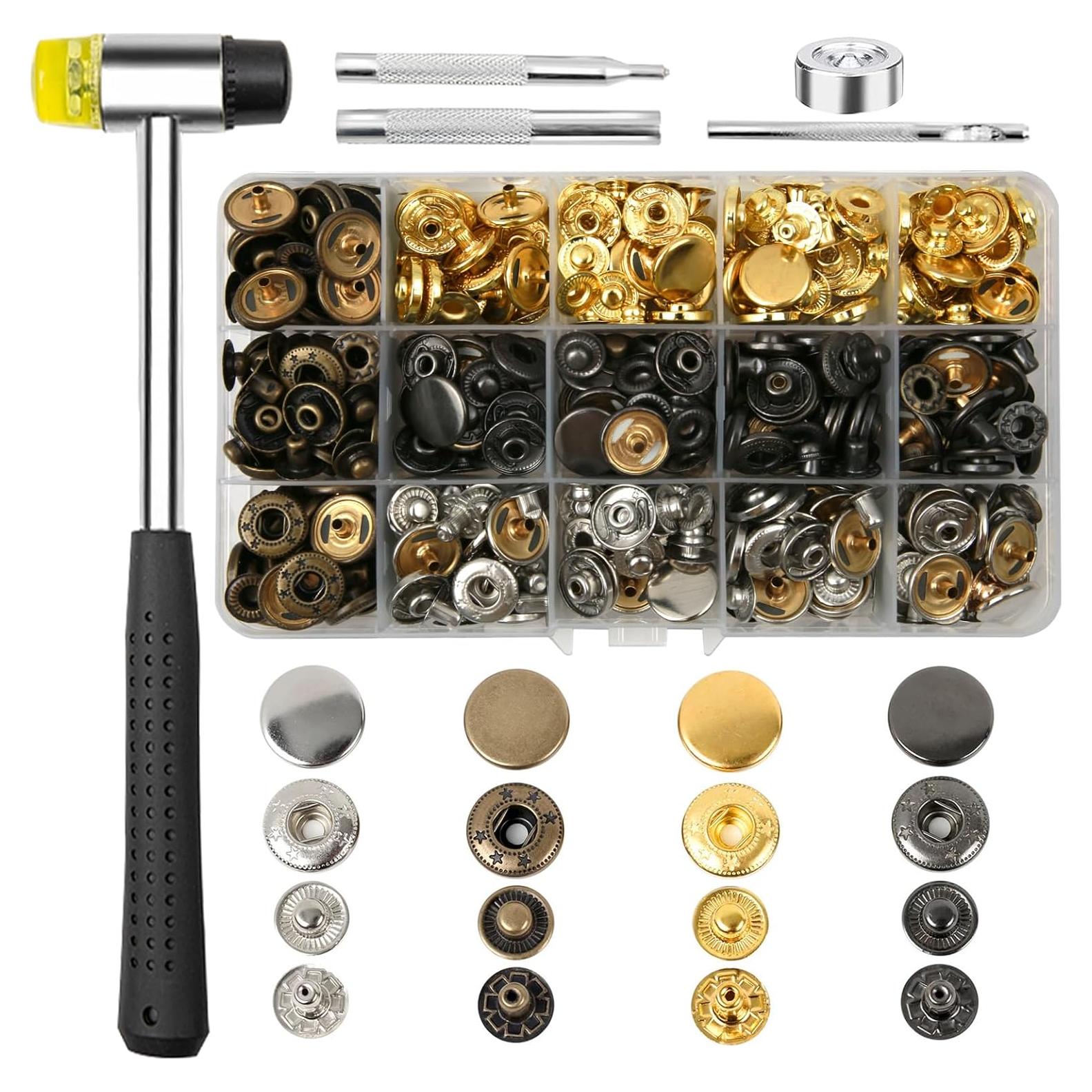 Kit de Broches a Presión MIFOLEU 15mm 486PCS Acero Inoxidable