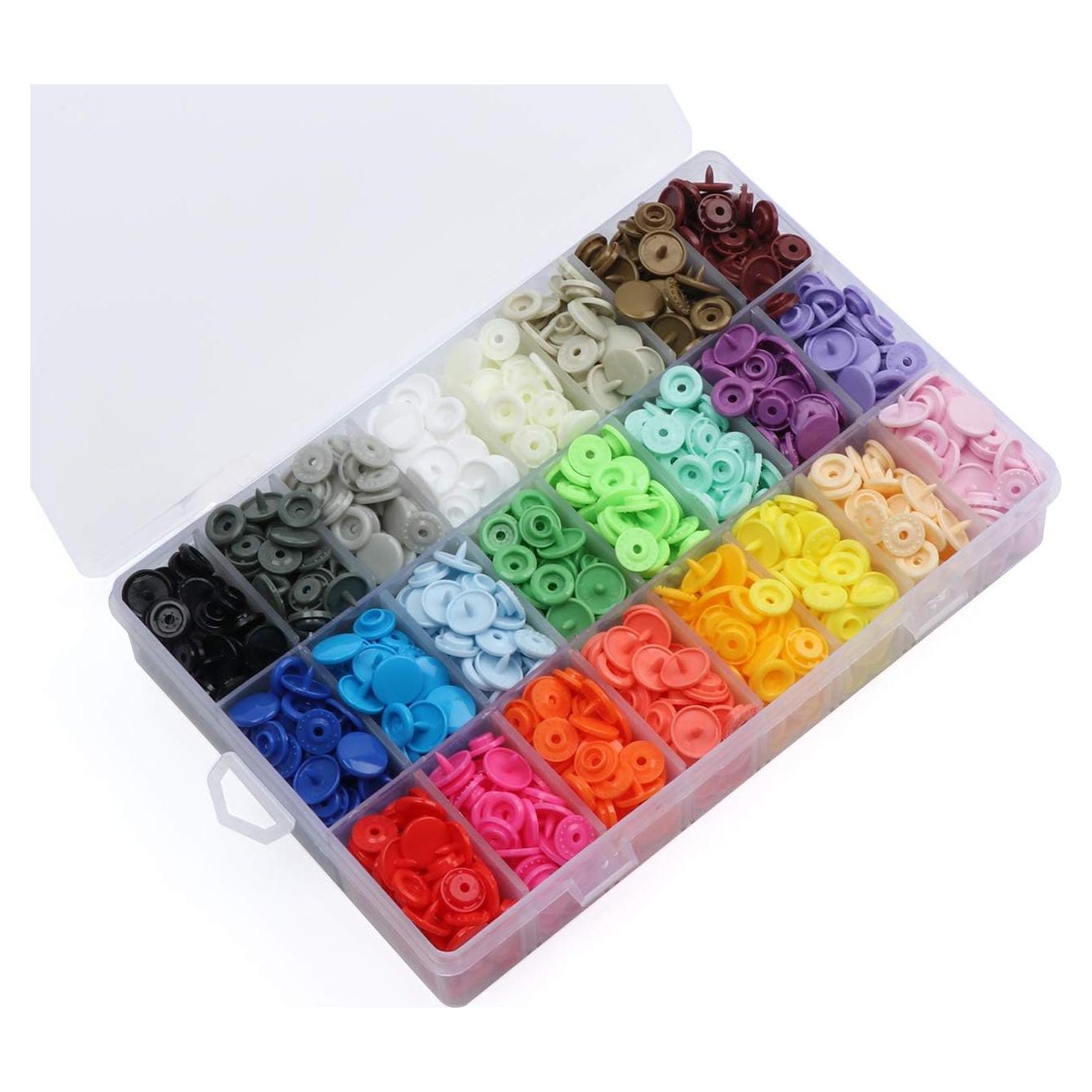 Kit de Botones a Presión Plástico ilauke 408 Piezas 12mm