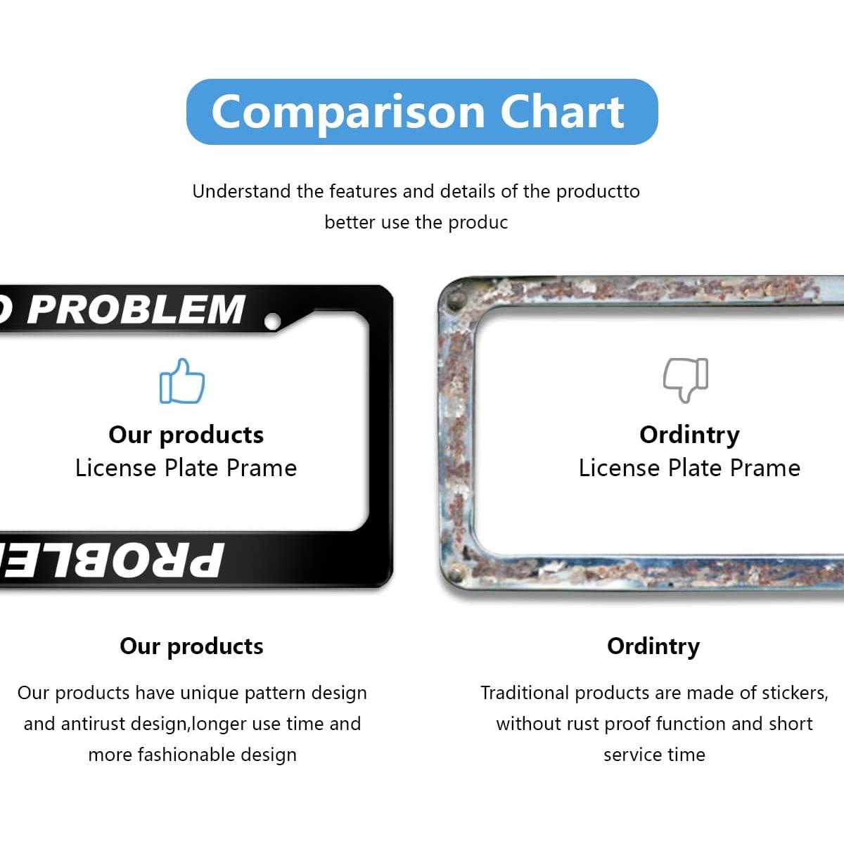 Marco de Placa de Licencia NOCITUN Acero Inoxidable 30.48x15.24cm