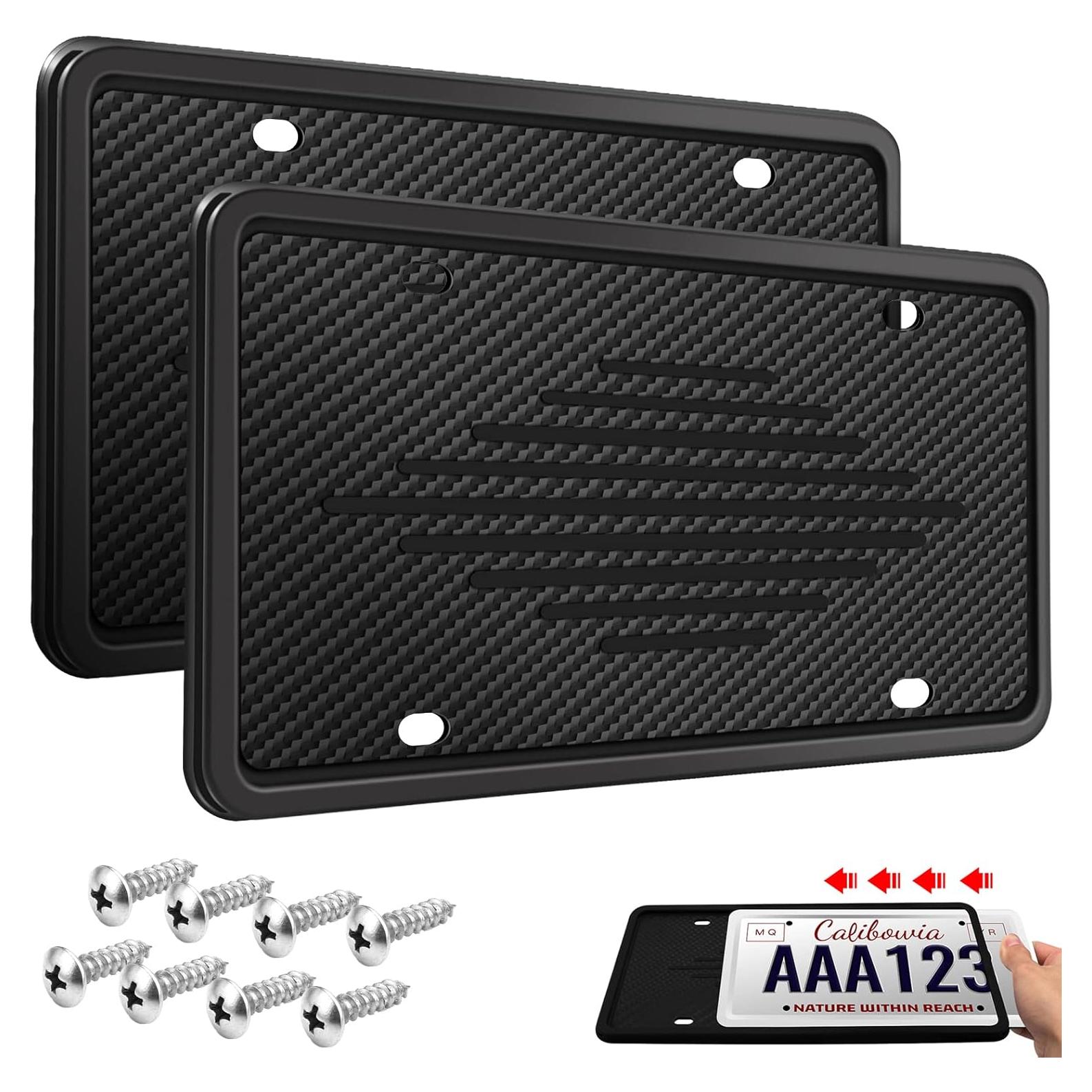 Marcos de Placas de Licencia Intermerge TPU Negro 2 Paquete