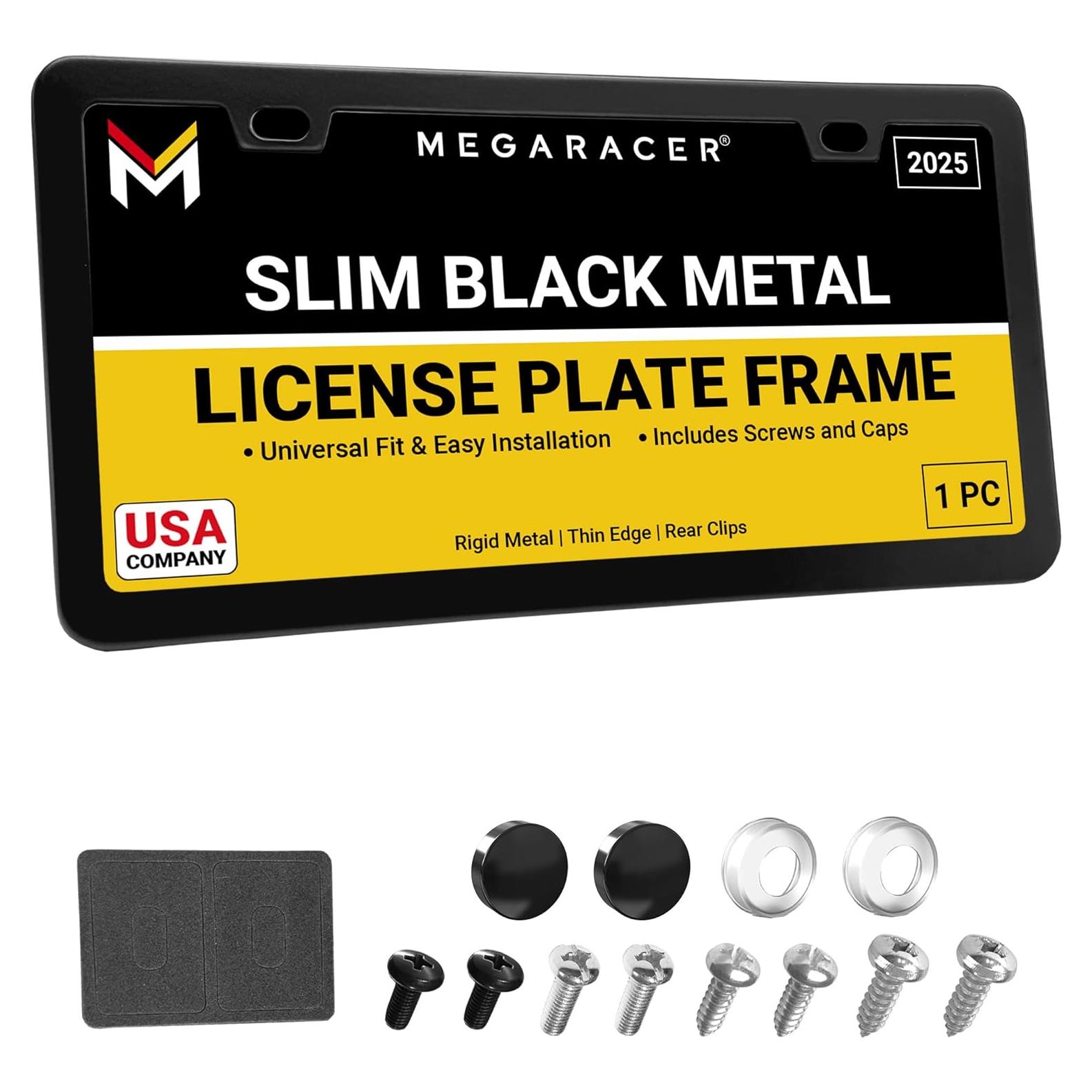 Marco de Placa de Licencia Mega Racer Negro Mate Universal