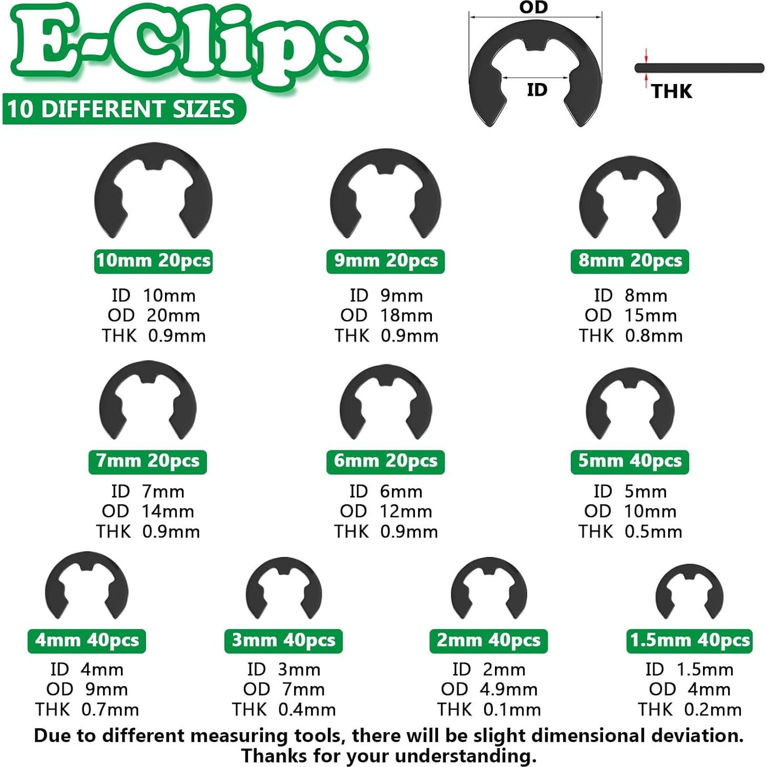 Kit de Anillos de Resorte Aienxn 802PCS con Pinzas