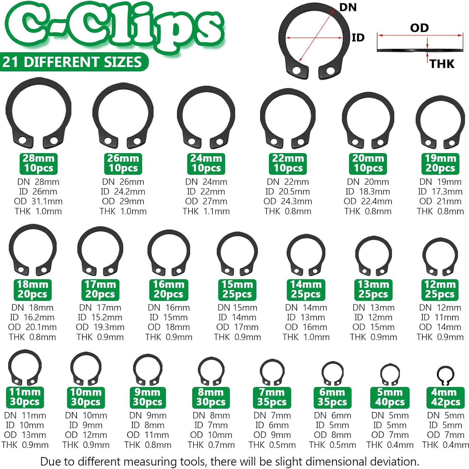 Kit de Anillos de Resorte Aienxn 802PCS con Pinzas