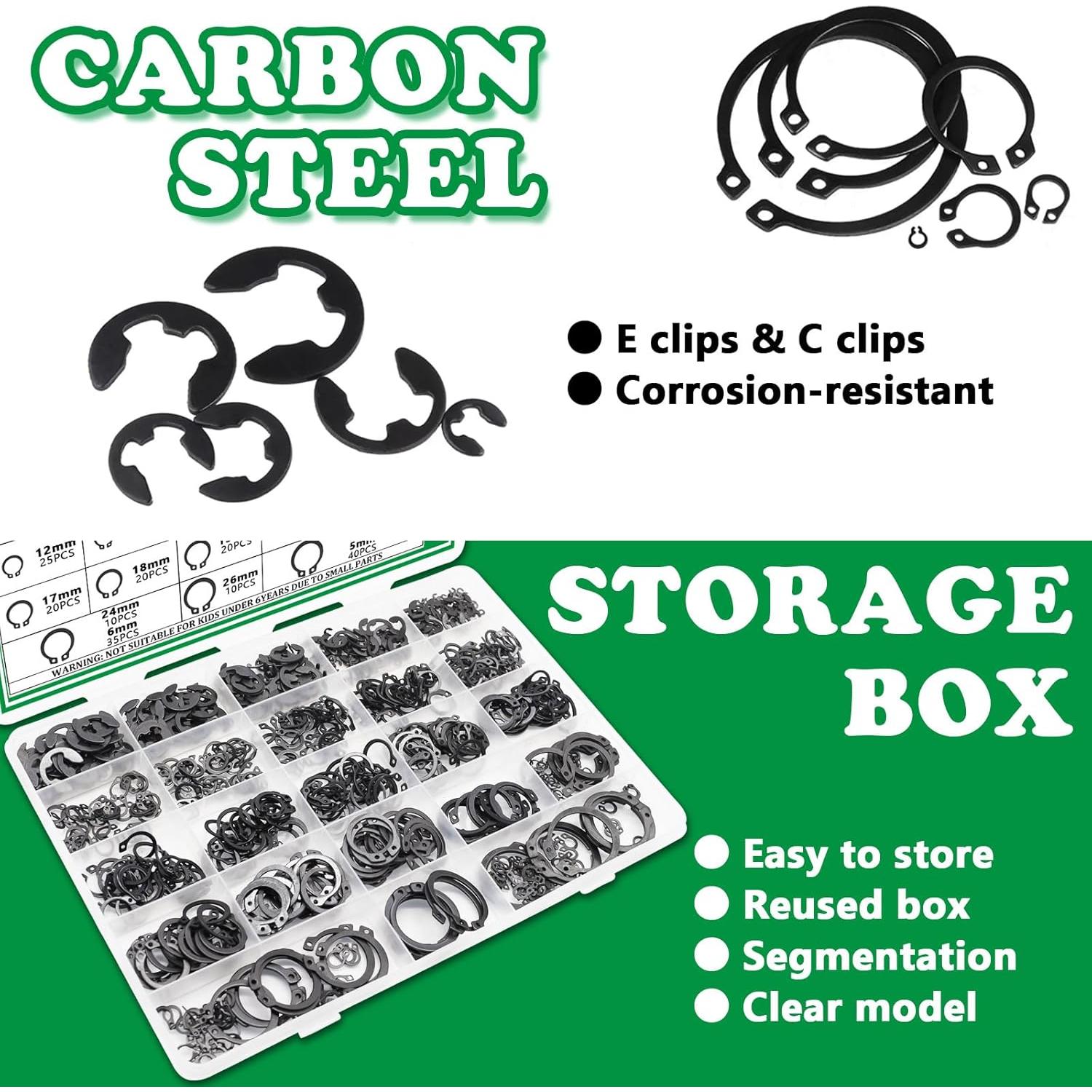 Kit de Anillos de Resorte Aienxn 802PCS con Pinzas