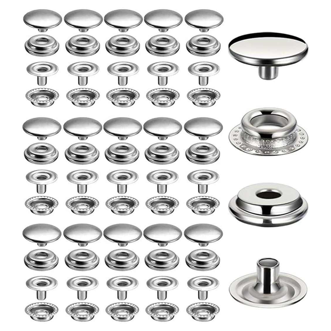 240 Botones a Presión Acero Inoxidable BetterJonny 15mm