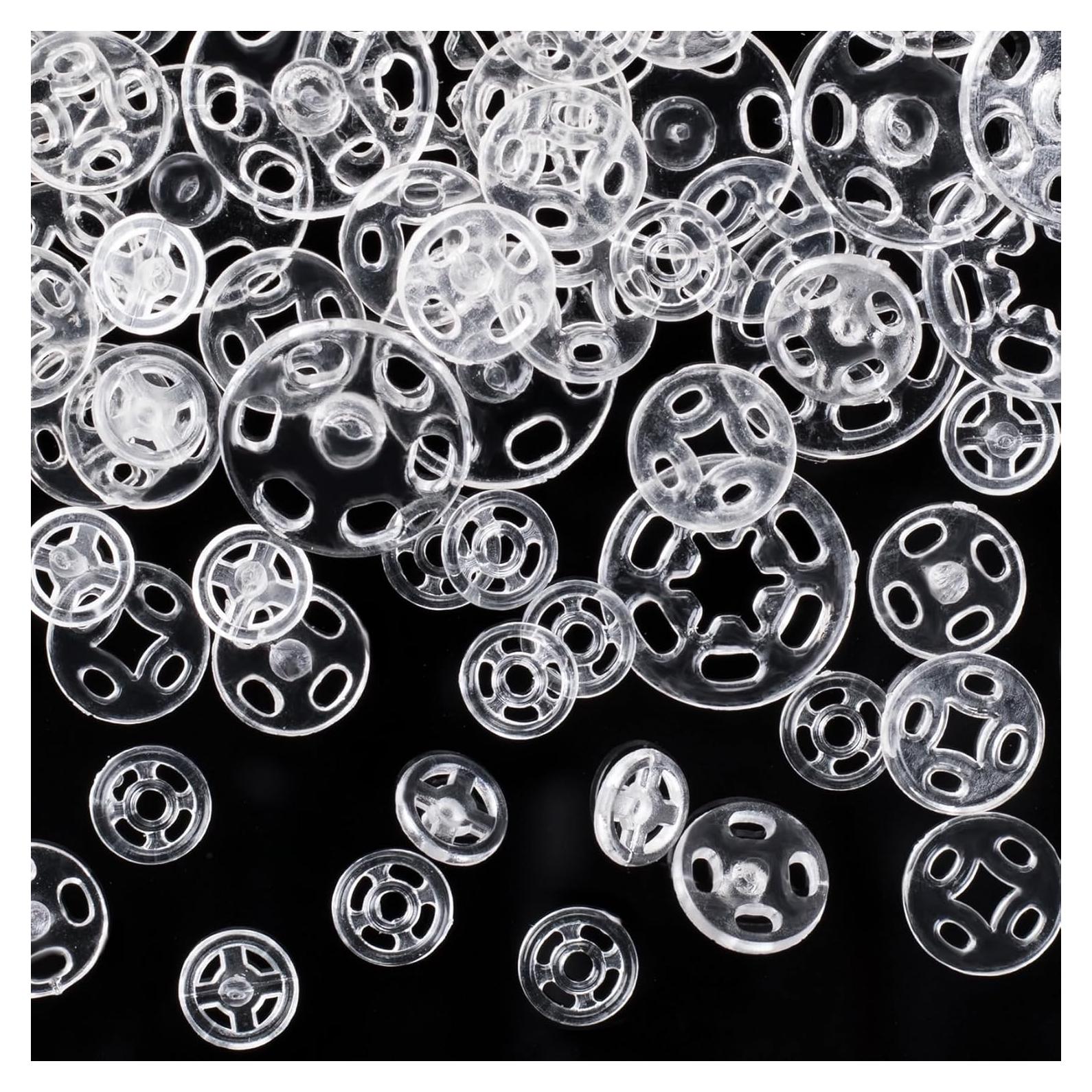 Kit de Botones de Presión PAGOW 36 Conjuntos Transparentes 7mm 10mm 15mm