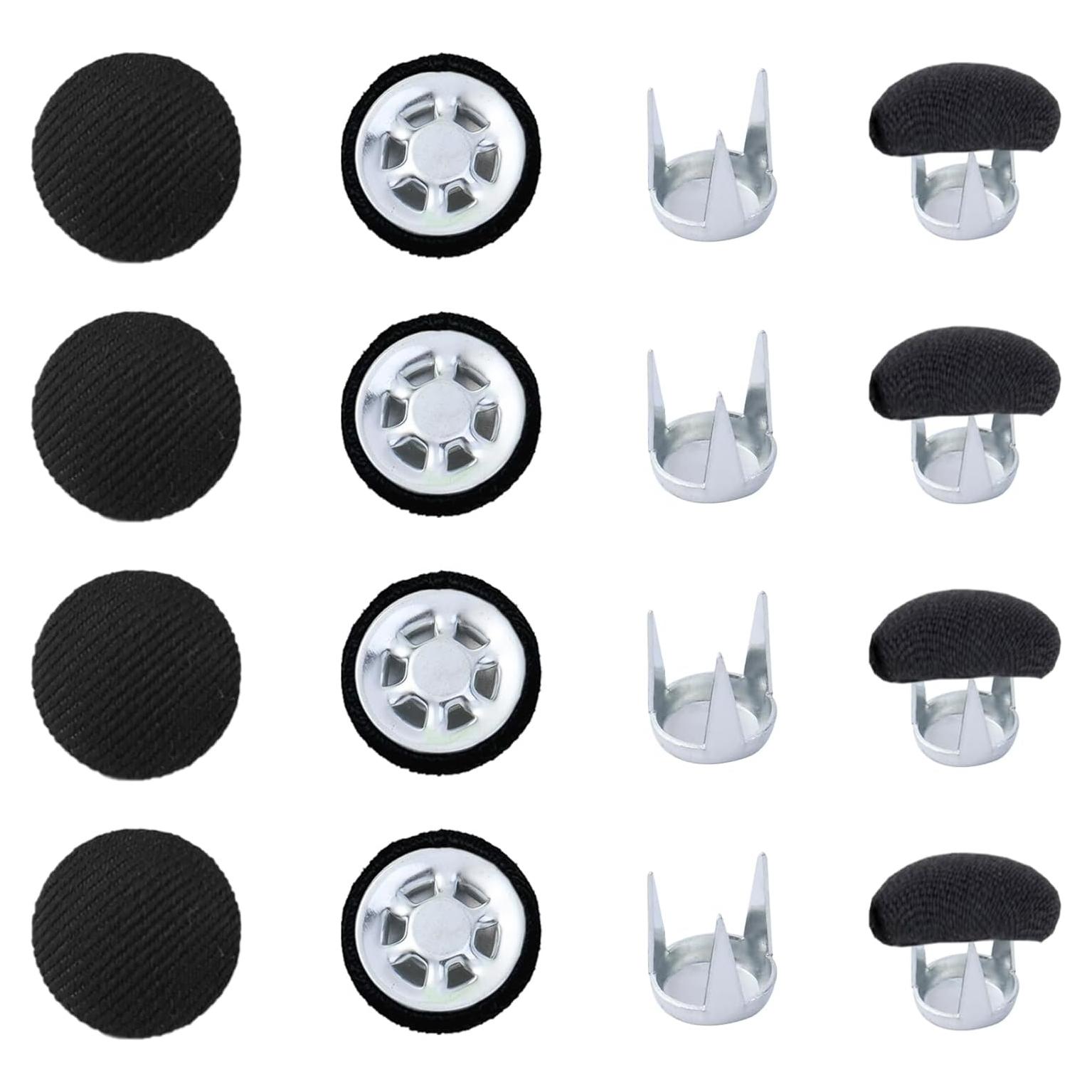 30 Botones a Presión para Gorras Wzttdm - Reemplazo Negro