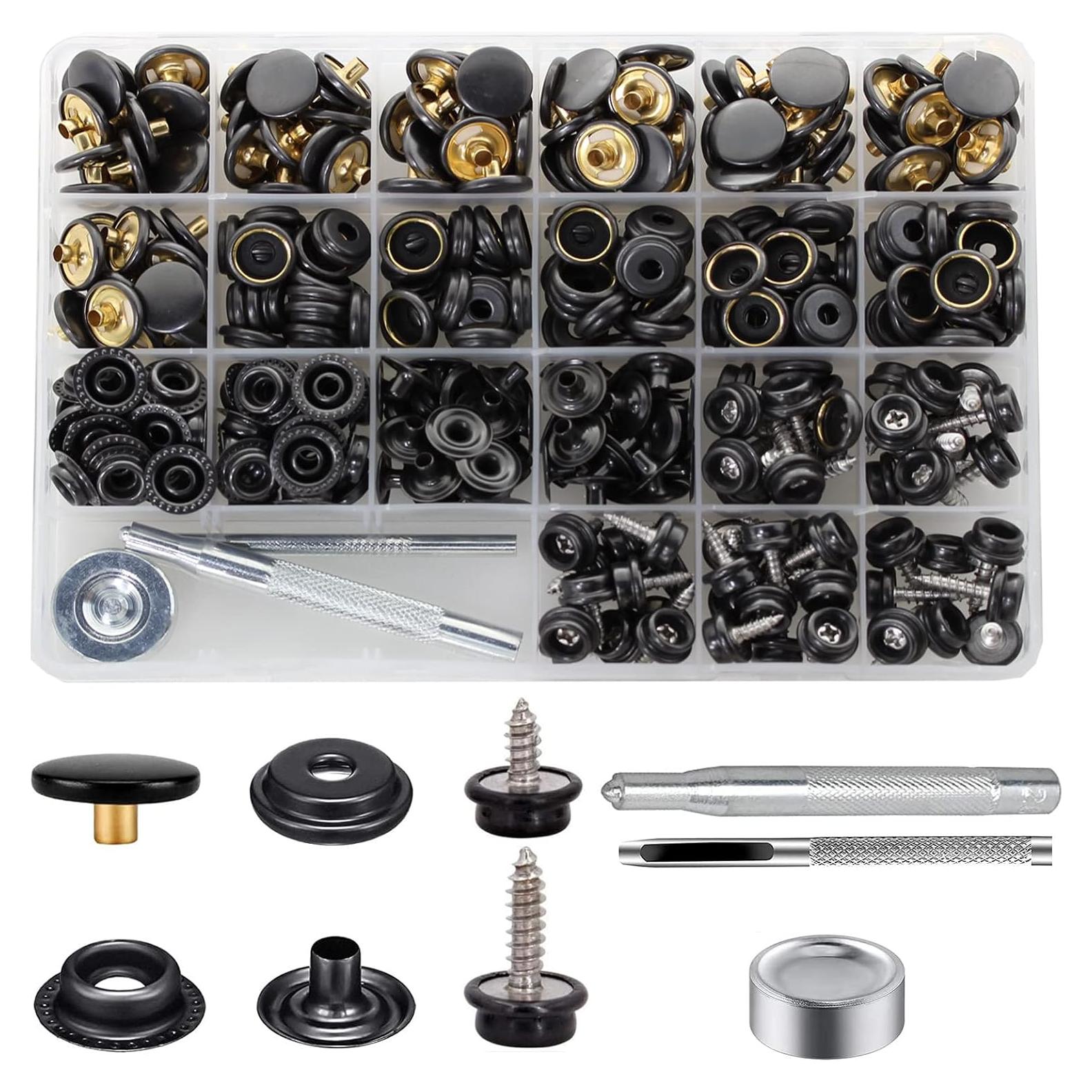 Kit de Botones de Lona 350pcs MejorJonny Acero Inoxidable 15mm