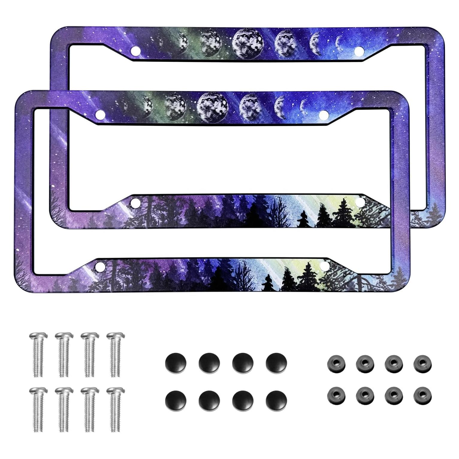 Marco de Placa de Licencia Gayruaicjz Fase Lunar 31.2x16 cm