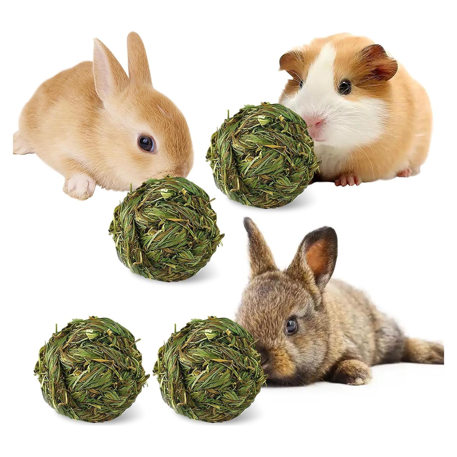 Hamiledyi 4 Pcs Juguetes de Masticar para Conejos y Cobayas