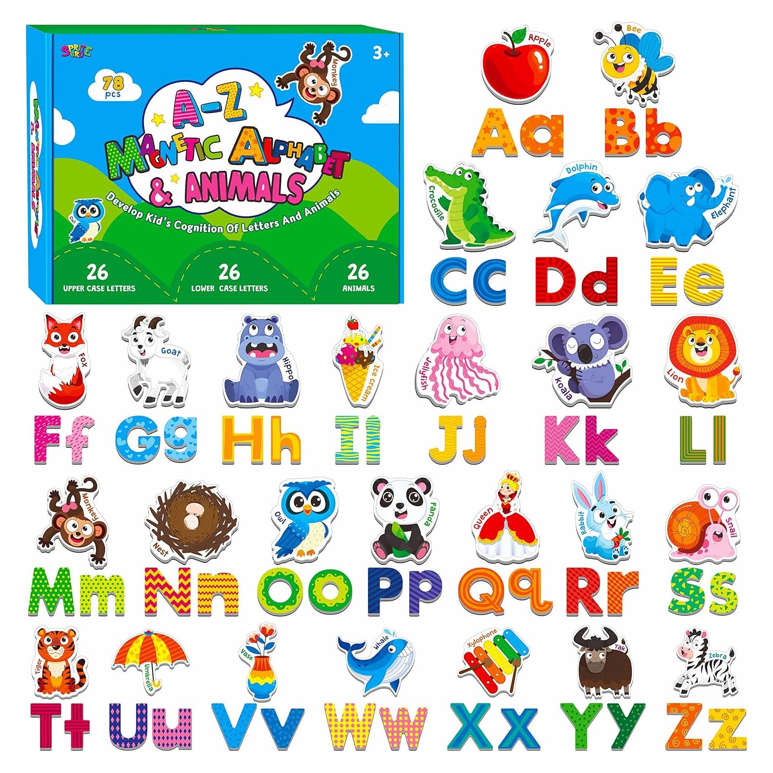 Juego de Alfabeto Magnético SpriteGru 78 Piezas para Niños
