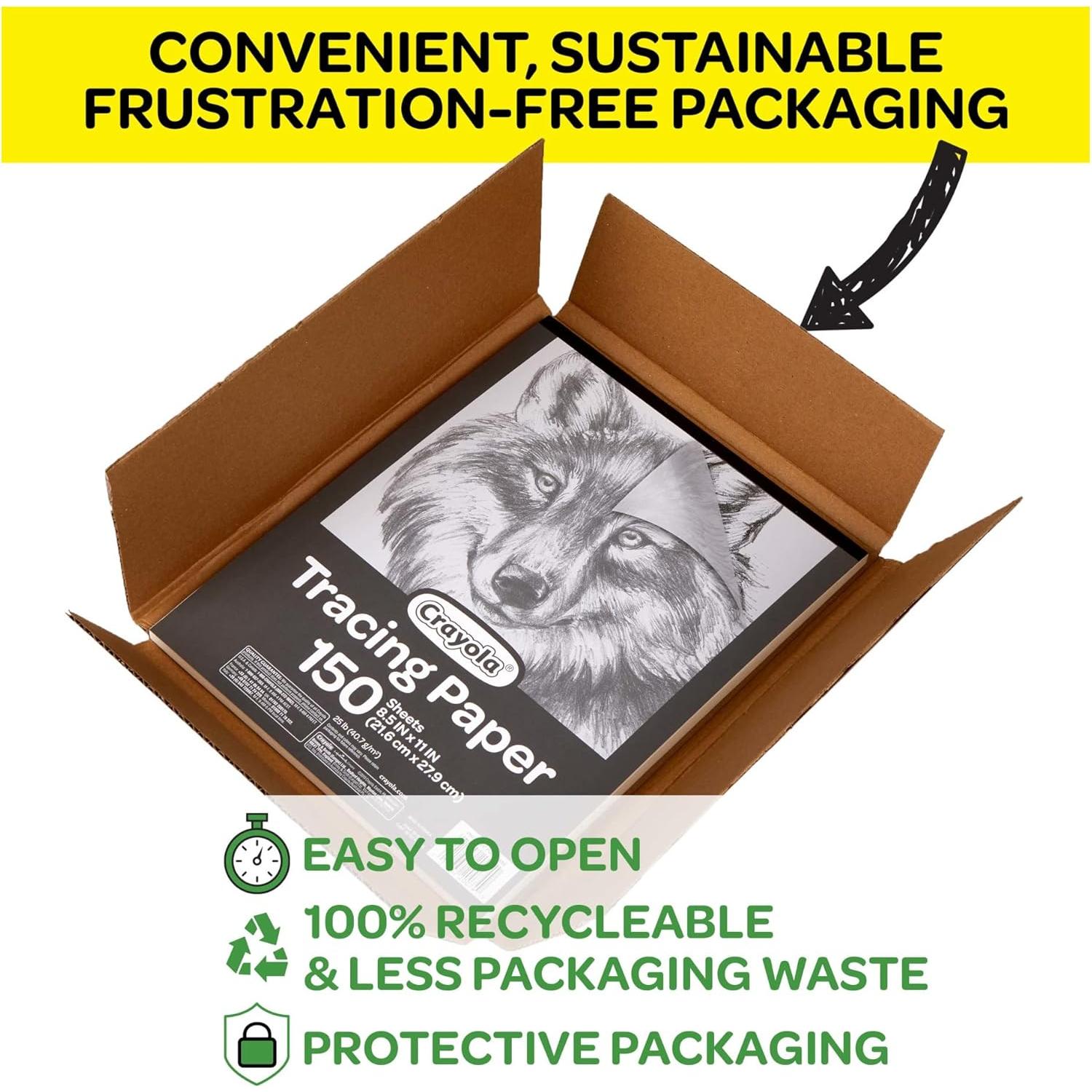 Papel de Calco Crayola 21.6 x 27.9 cm, 150 Hojas Transparente