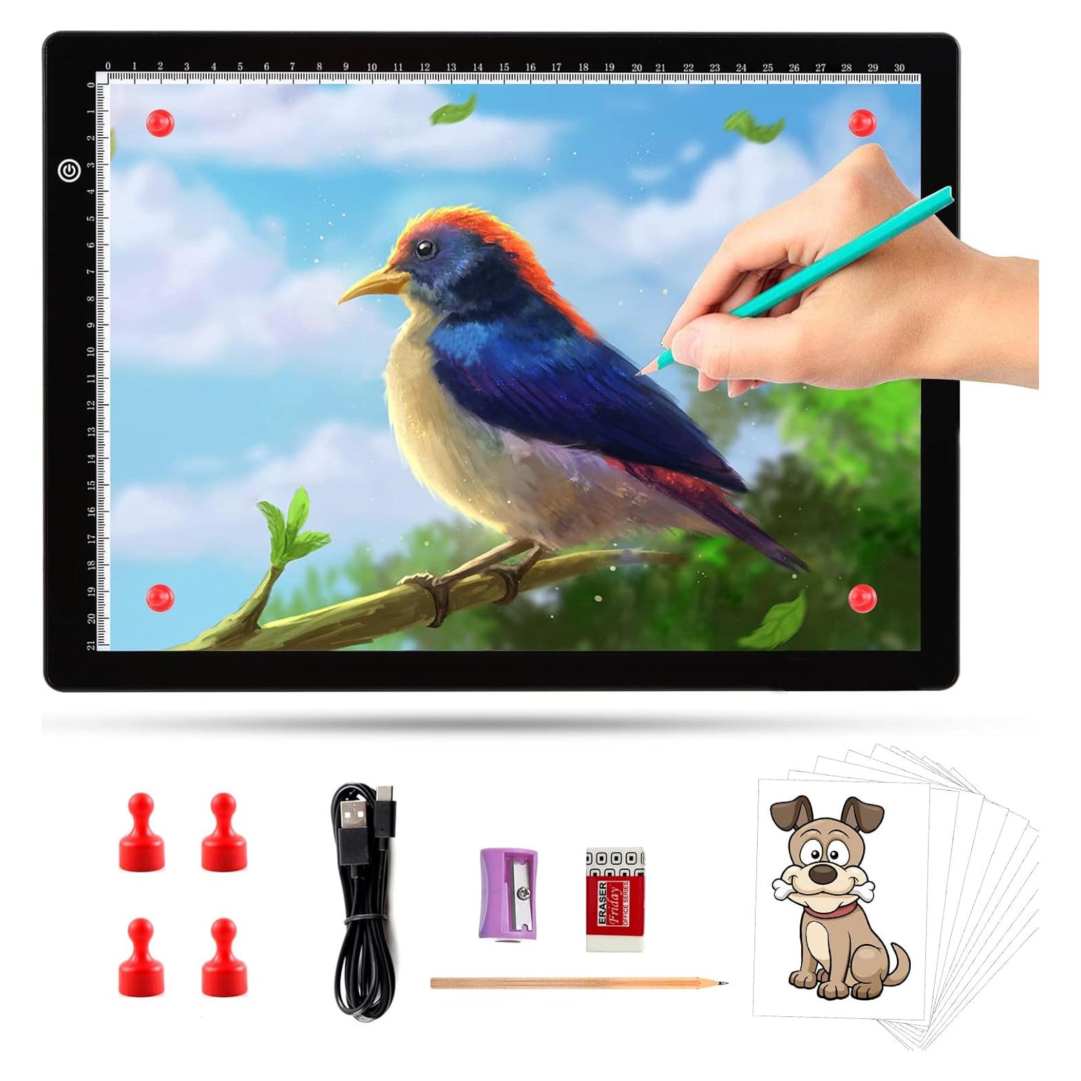 Caja de Luz LED Portátil A4 TOHETO Brillo Ajustable USB-C