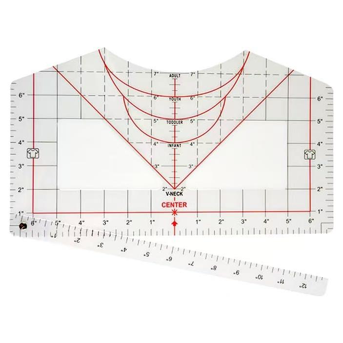 Guía de Regla para Camisetas Urboni - Alineación Vinilo 43.18x17.78cm