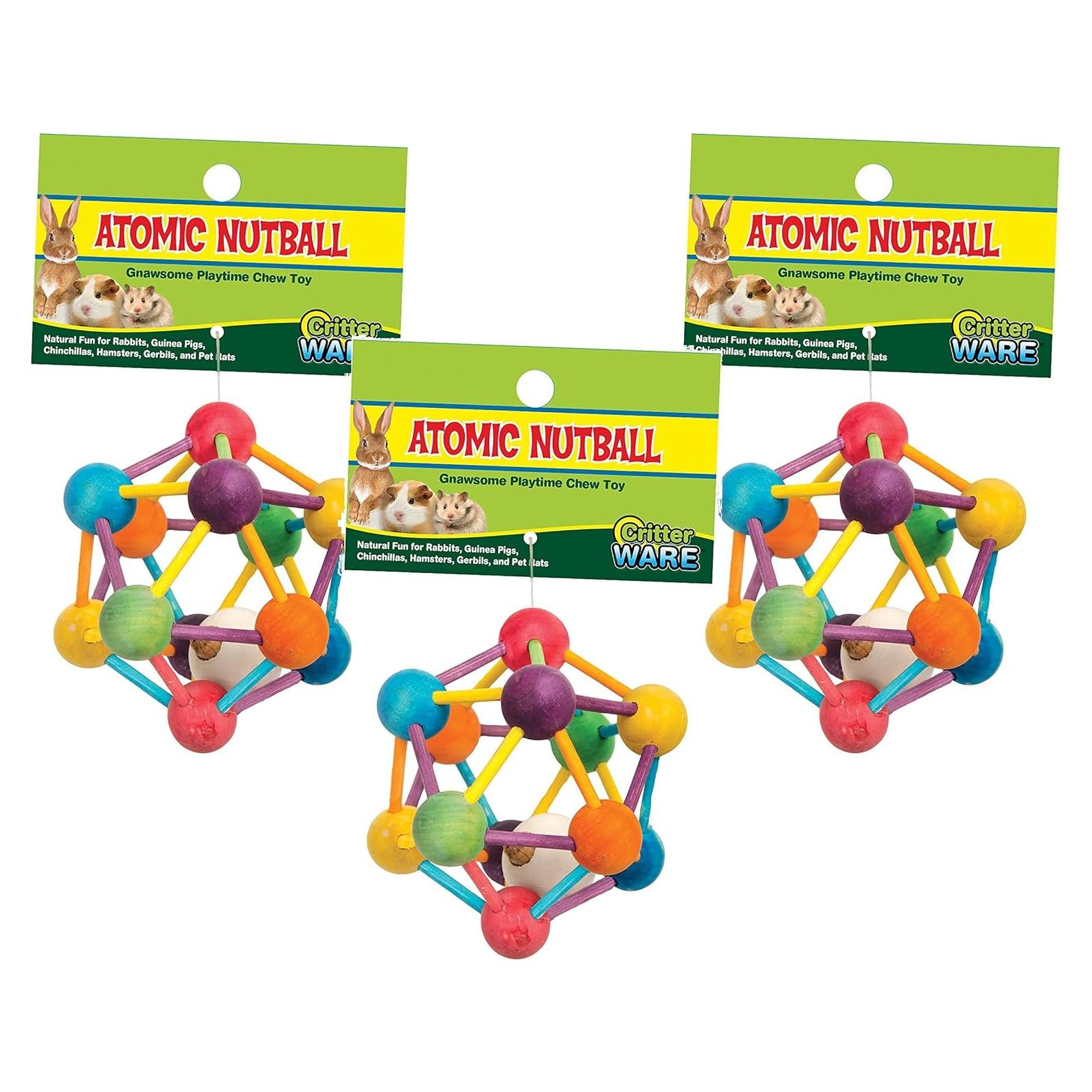 Juguetes para Mascotas de Madera Ware Atomic Nut Ball - 3 Pzas