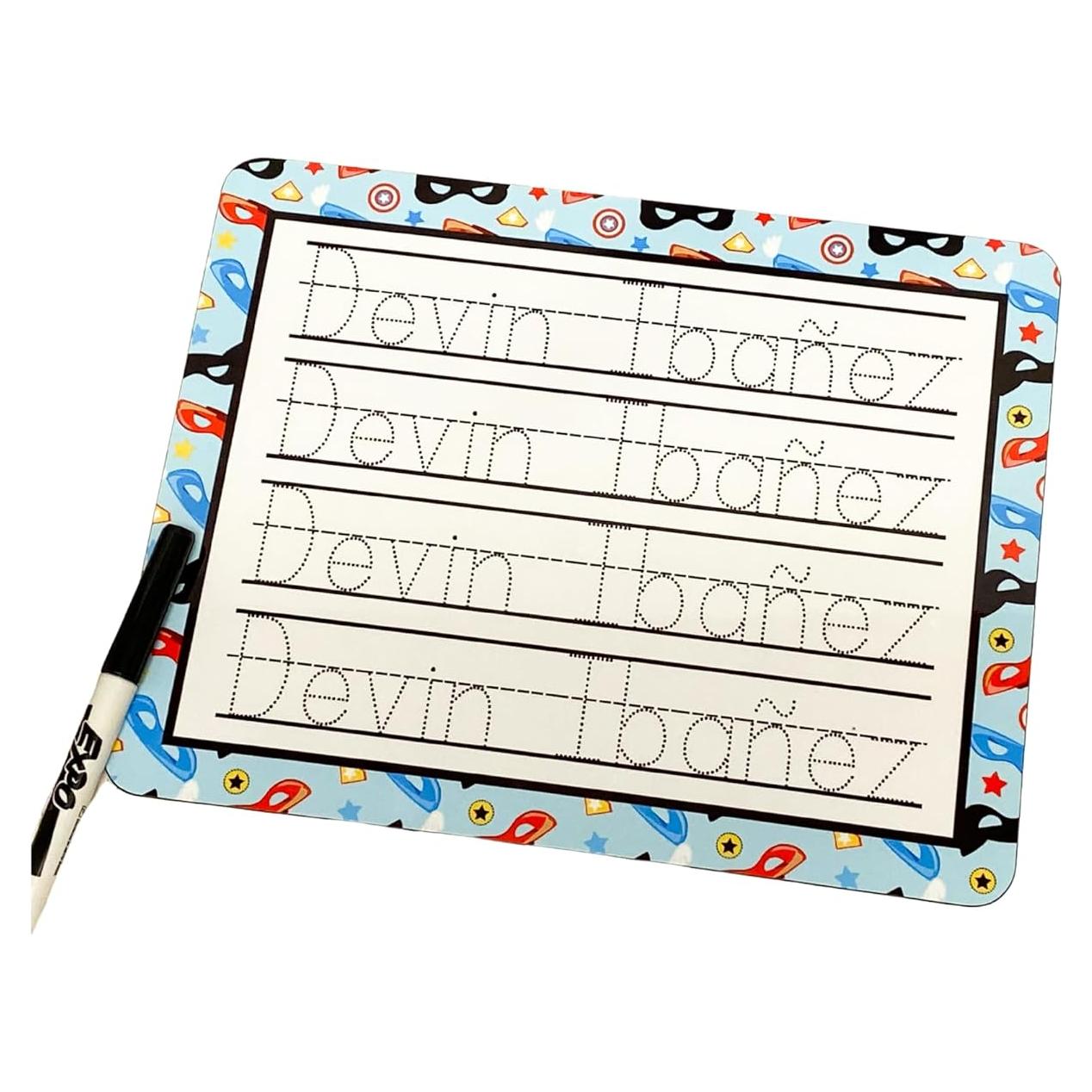 Tablero de Borrado en Seco Personalizado para Niños - Aprendizaje