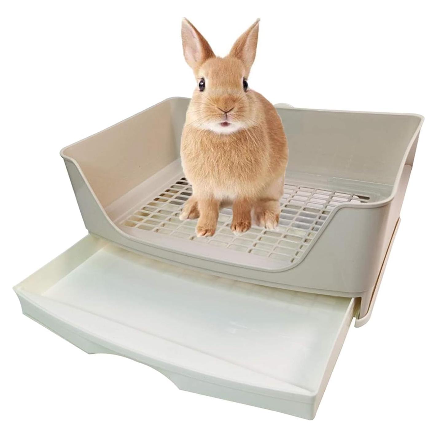 Caja de Arena Grande para Conejos Kathson 40.6x30 cm Marrón