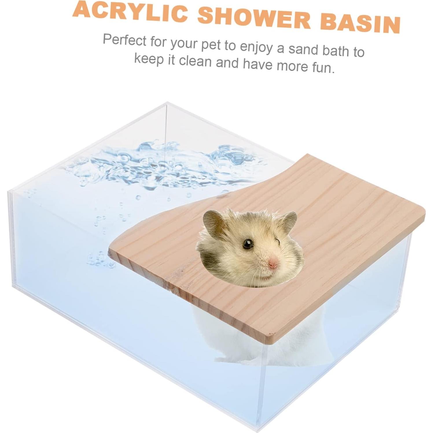 Bandeja de Baño Acrílica para Hámster HEMOTON 20x15 cm