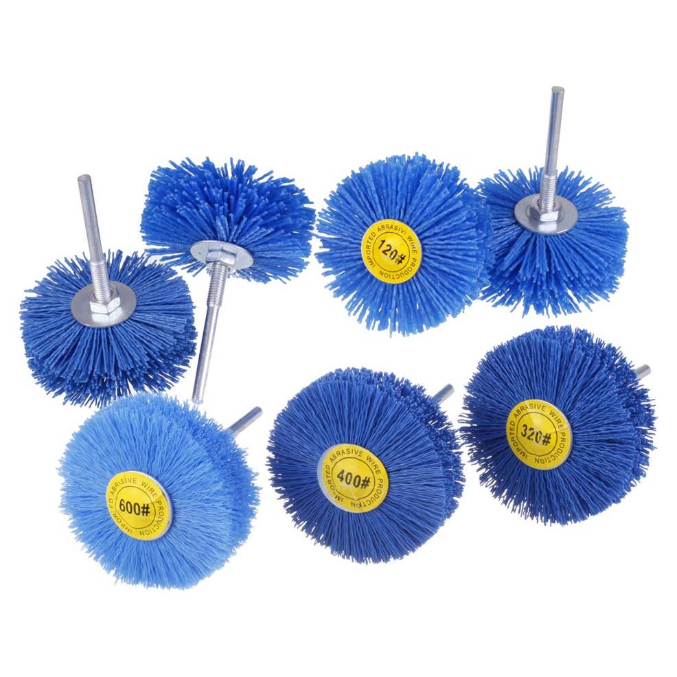 Paquete de 7 Cepillos de Rueda Abrasivos Mixiflor 80-600 Granos