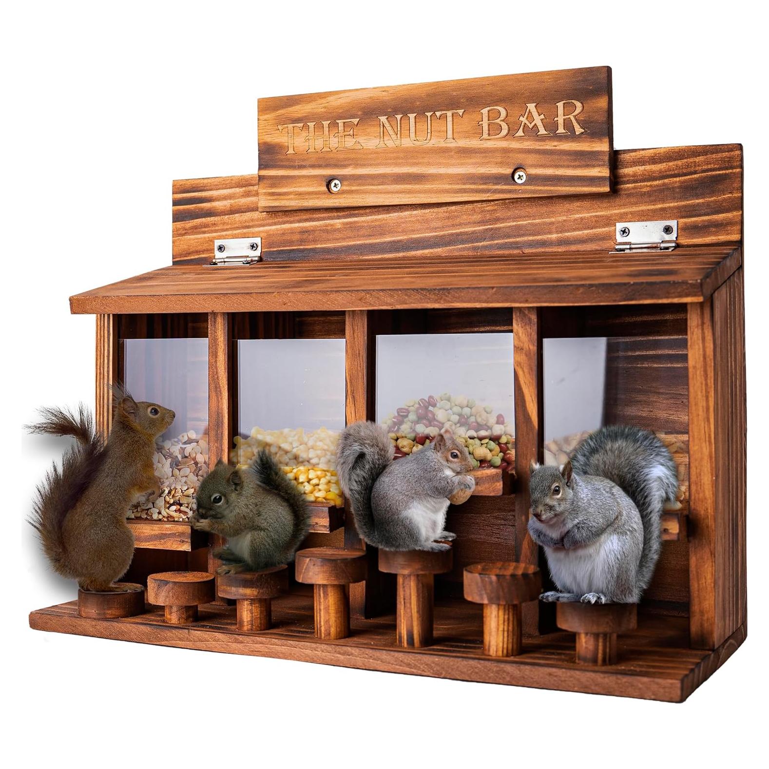 Mesa de Alimentación para Ardillas CODIN - Madera Quemada 40.64x30.48 cm