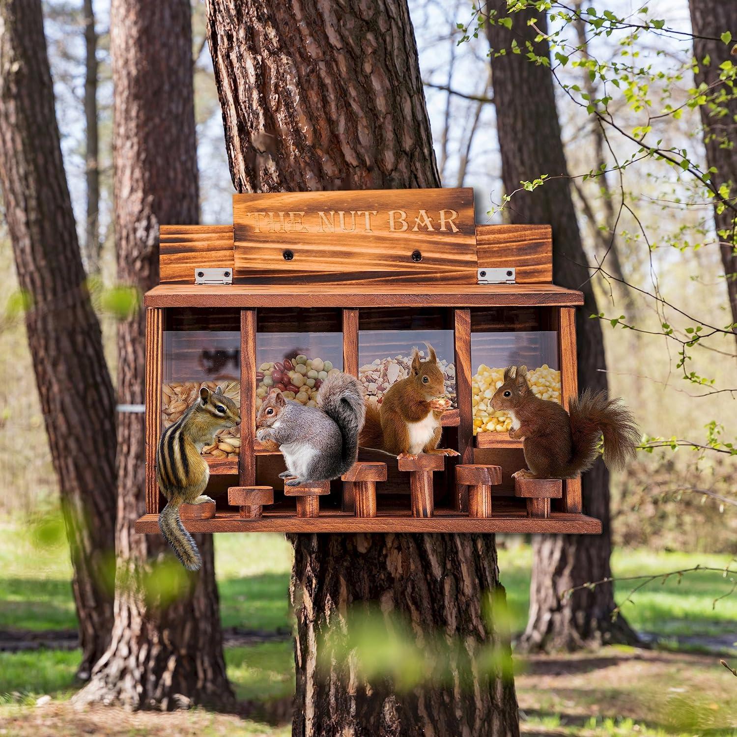 Mesa de Alimentación para Ardillas CODIN - Madera Quemada 40.64x30.48 cm