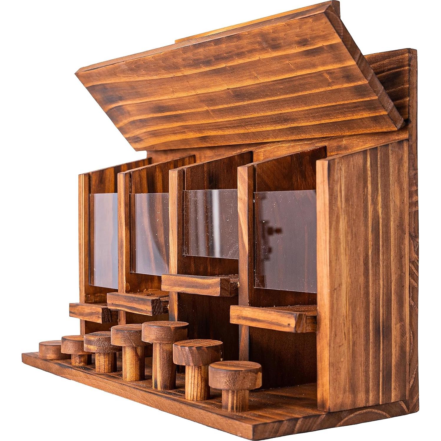 Mesa de Alimentación para Ardillas CODIN - Madera Quemada 40.64x30.48 cm