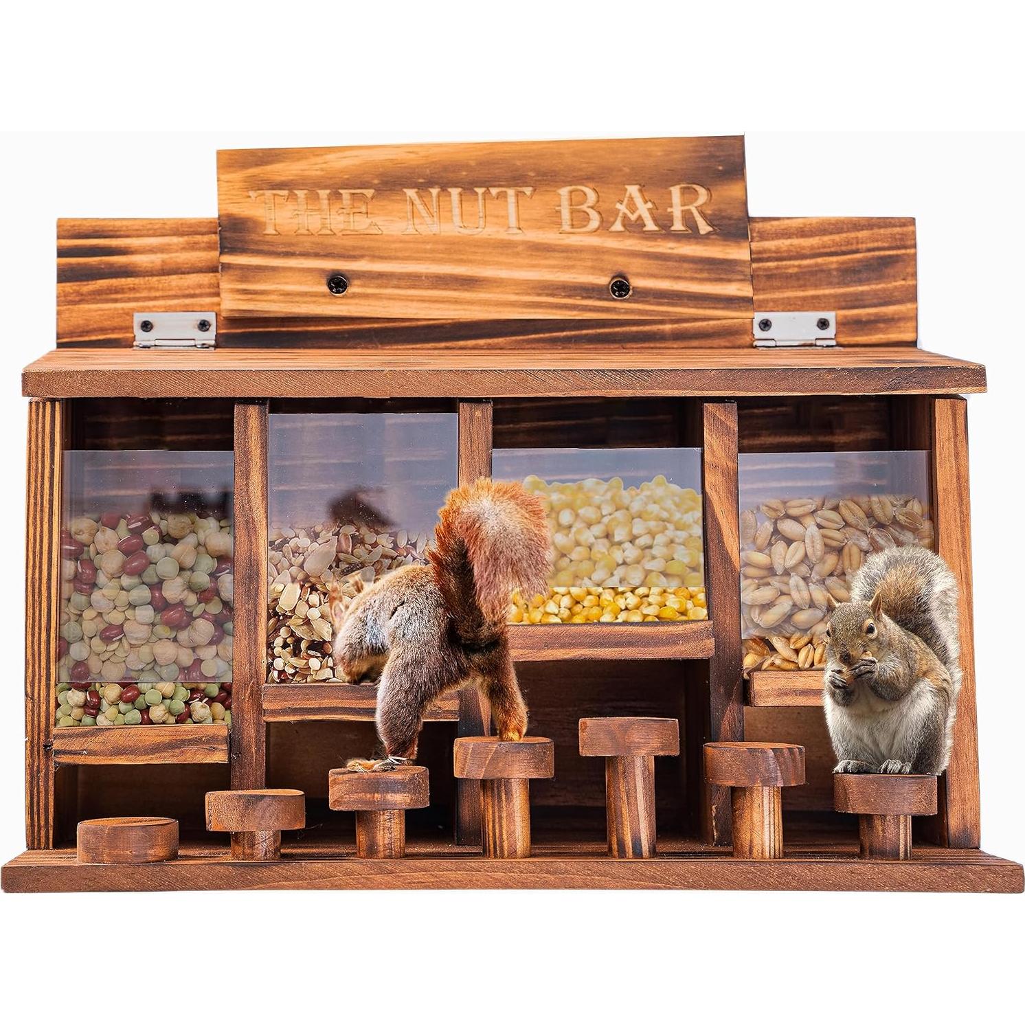 Mesa de Alimentación para Ardillas CODIN - Madera Quemada 40.64x30.48 cm