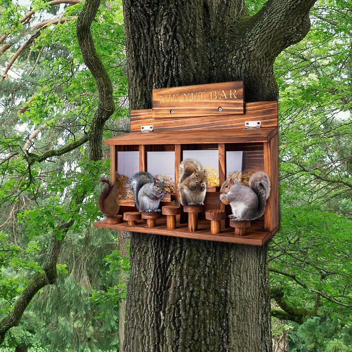 Mesa de Alimentación para Ardillas CODIN - Madera Quemada 40.64x30.48 cm