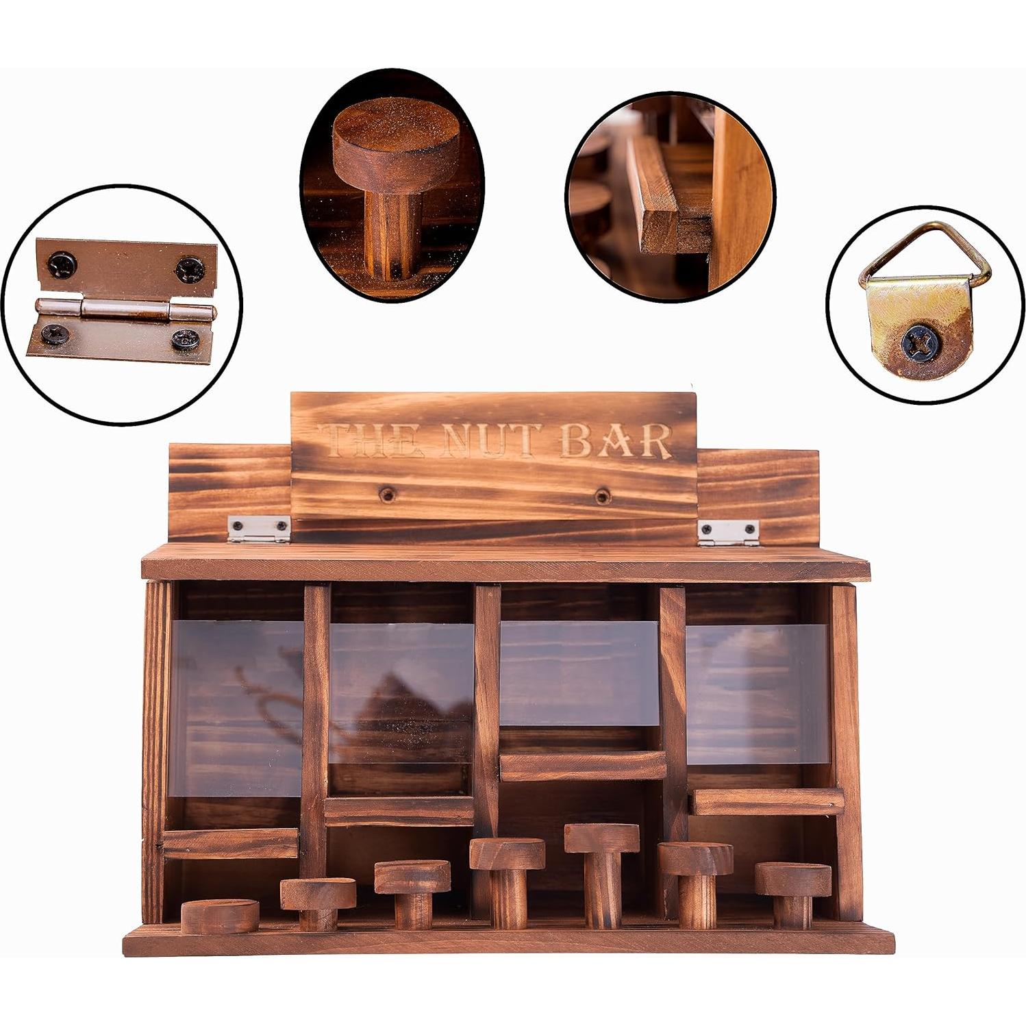 Mesa de Alimentación para Ardillas CODIN - Madera Quemada 40.64x30.48 cm