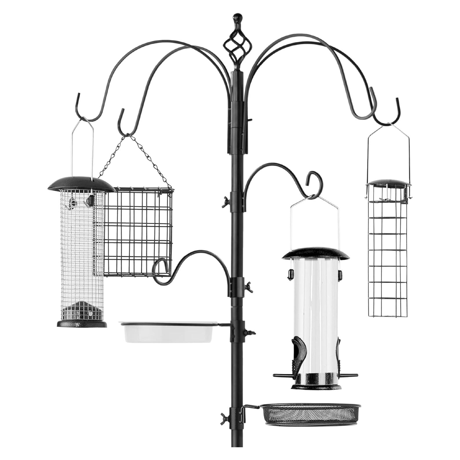 Estación de Alimentación para Aves Mejor Opción 226 cm 4 Alimentadores